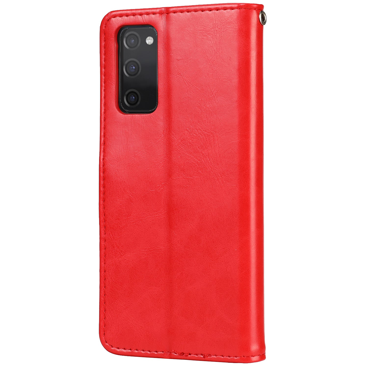 Crazy Horse Texture Leather Folio Flip Phone Cover Case for Samsung Galaxy S20 FE/S20 Fan Edition/S20 FE 5G/S20 Fan Edition 5G - Red