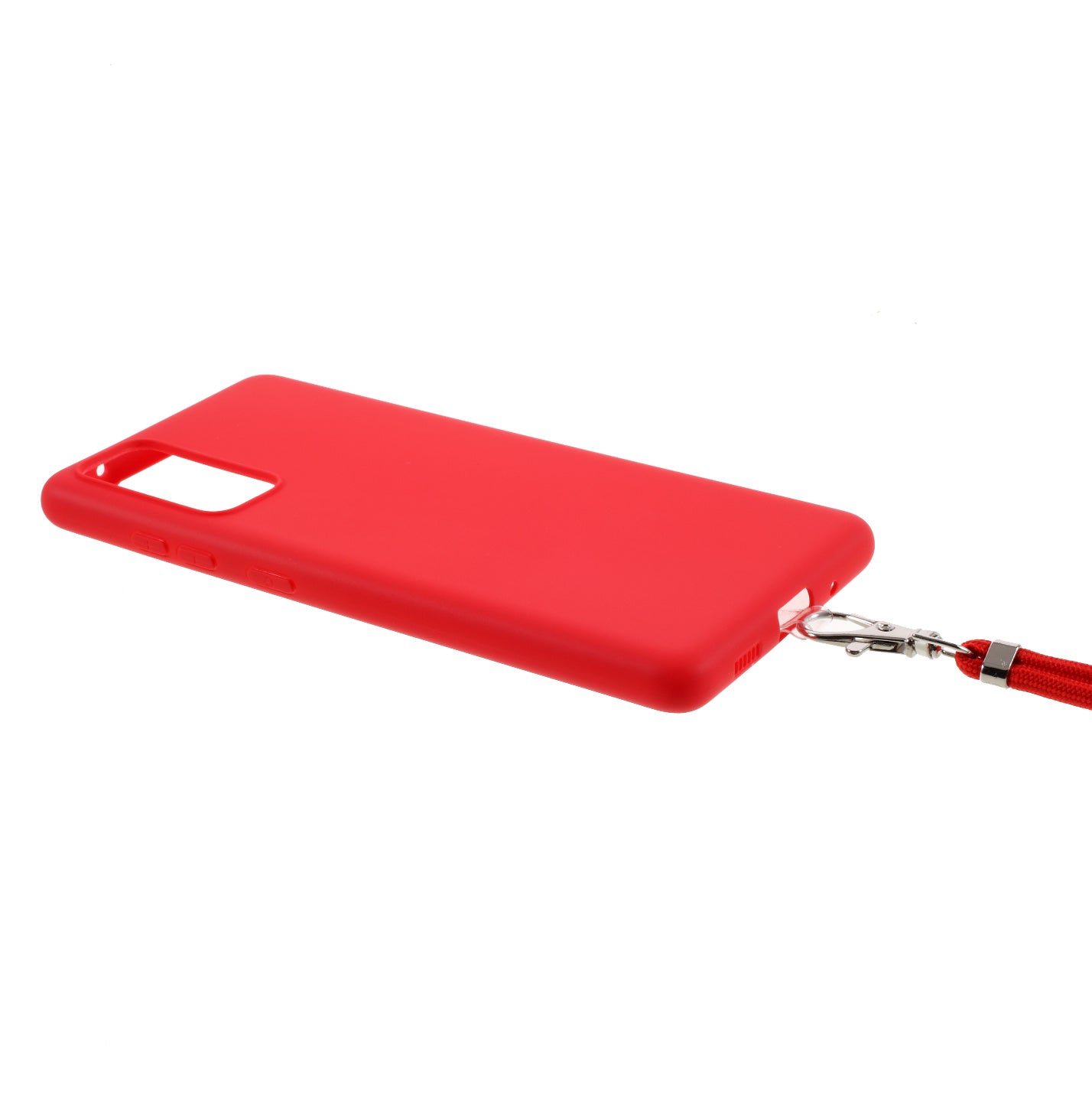 Solid Color Candy TPU Cover with Lanyard for Samsung Galaxy S20 FE/S20 Fan Edition/S20 FE 5G/S20 Fan Edition 5G - Red