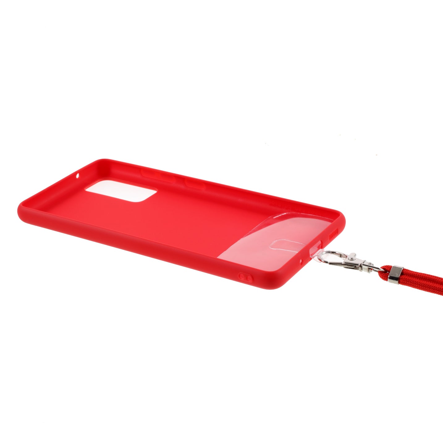 Solid Color Candy TPU Cover with Lanyard for Samsung Galaxy S20 FE/S20 Fan Edition/S20 FE 5G/S20 Fan Edition 5G - Red