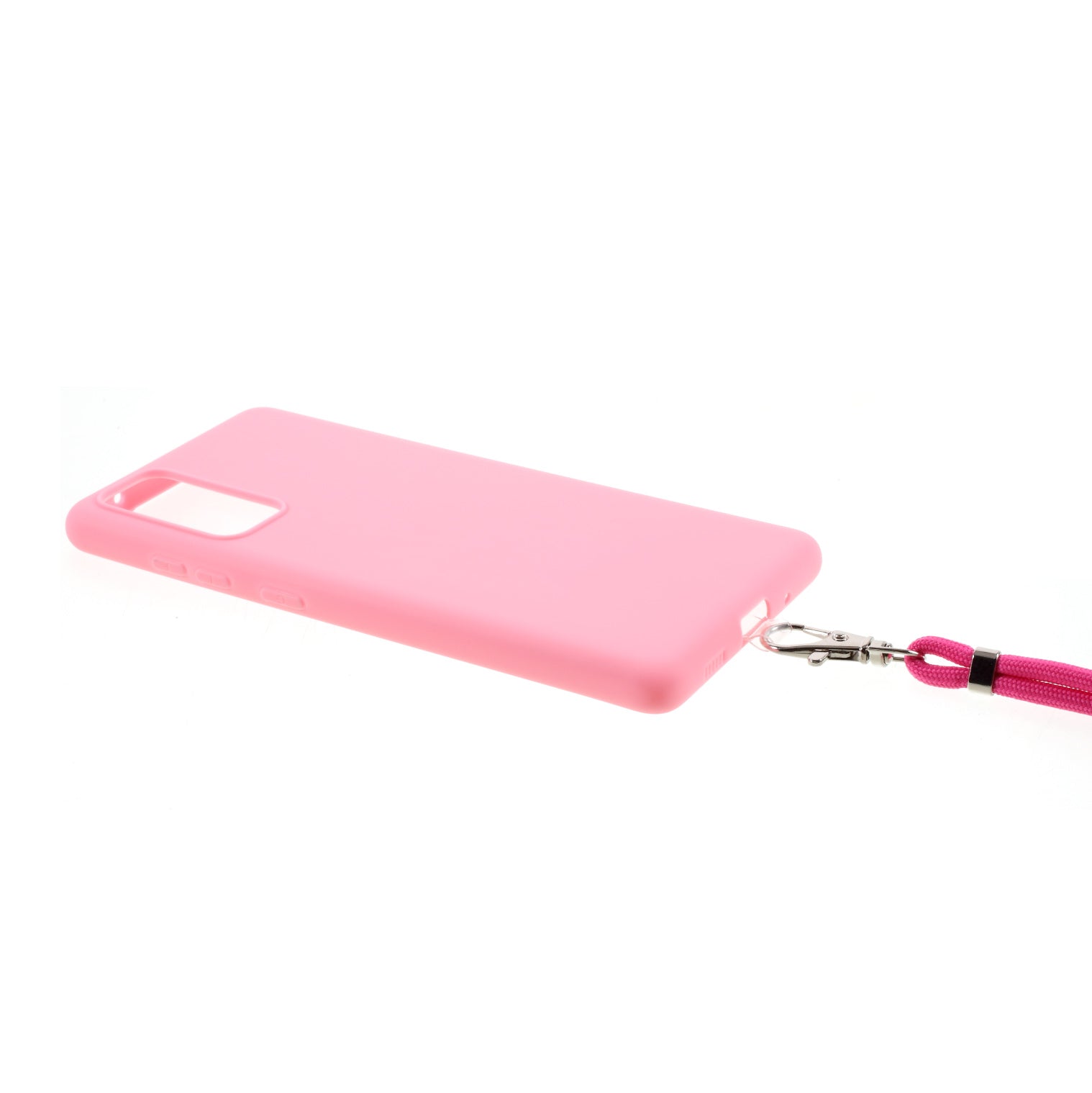 Solid Color Candy TPU Cover with Lanyard for Samsung Galaxy S20 FE/S20 Fan Edition/S20 FE 5G/S20 Fan Edition 5G - Rose