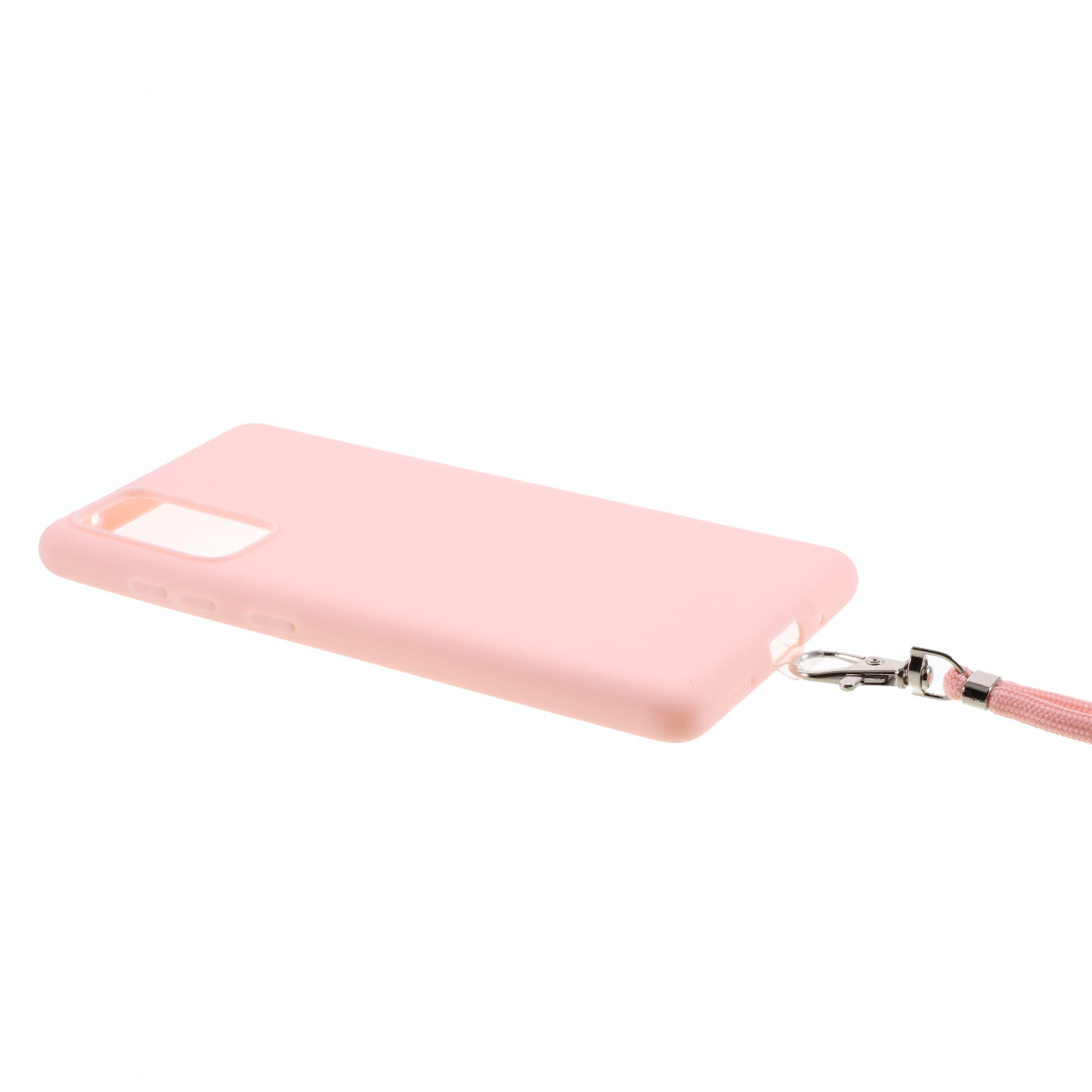 Solid Color Candy TPU Cover with Lanyard for Samsung Galaxy S20 FE/S20 Fan Edition/S20 FE 5G/S20 Fan Edition 5G - Pink