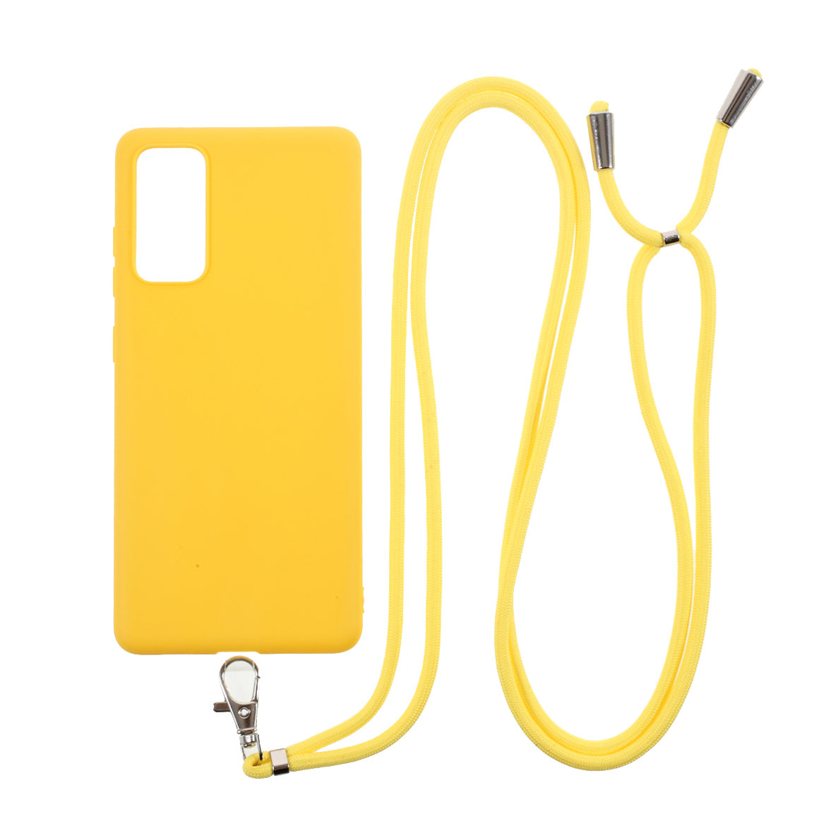 Solid Color Candy TPU Cover with Lanyard for Samsung Galaxy S20 FE/S20 Fan Edition/S20 FE 5G/S20 Fan Edition 5G - Yellow