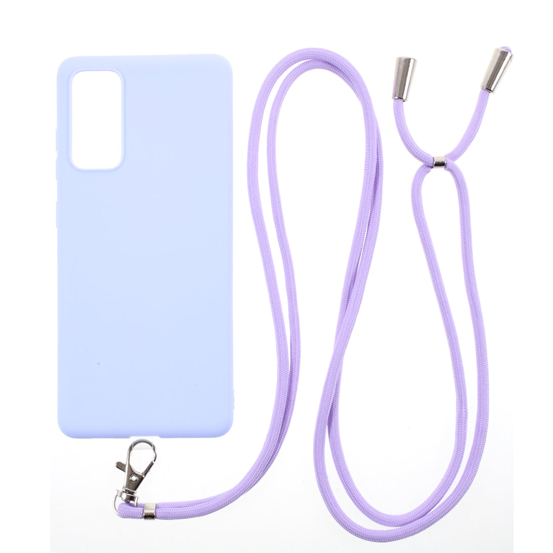 Solid Color Candy TPU Cover with Lanyard for Samsung Galaxy S20 FE/S20 Fan Edition/S20 FE 5G/S20 Fan Edition 5G - Baby Blue