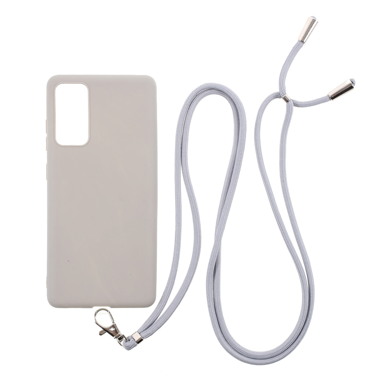 Solid Color Candy TPU Cover with Lanyard for Samsung Galaxy S20 FE/S20 Fan Edition/S20 FE 5G/S20 Fan Edition 5G - Grey