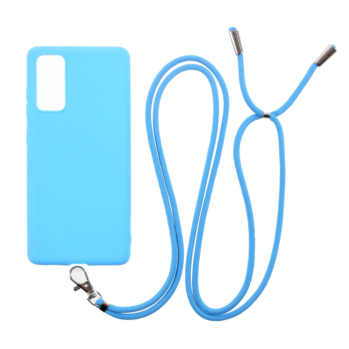 Solid Color Candy TPU Cover with Lanyard for Samsung Galaxy S20 FE/S20 Fan Edition/S20 FE 5G/S20 Fan Edition 5G - Sky Blue