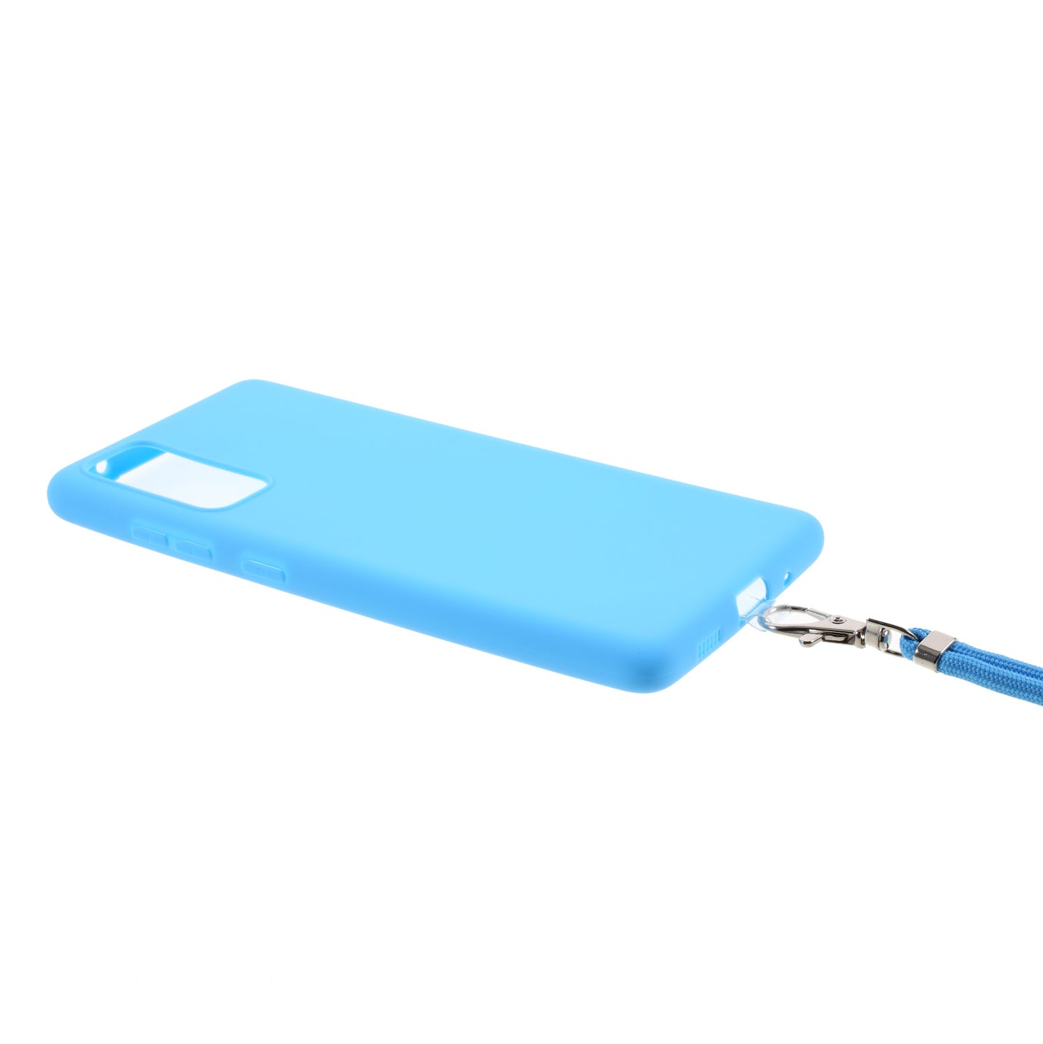 Solid Color Candy TPU Cover with Lanyard for Samsung Galaxy S20 FE/S20 Fan Edition/S20 FE 5G/S20 Fan Edition 5G - Sky Blue