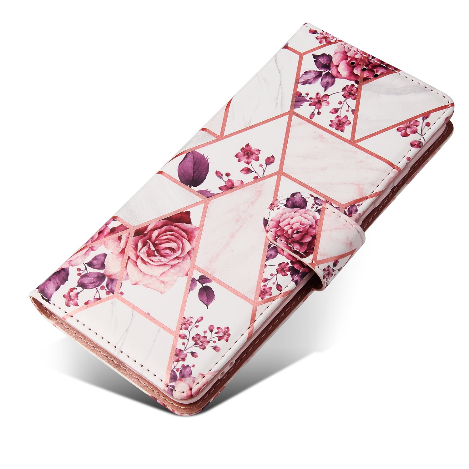 For Samsung Galaxy S20 FE 4G/5G/S20 Lite/S20 FE 2022 Lacquered Marble Pattern Leather Protection Case - Light Pink