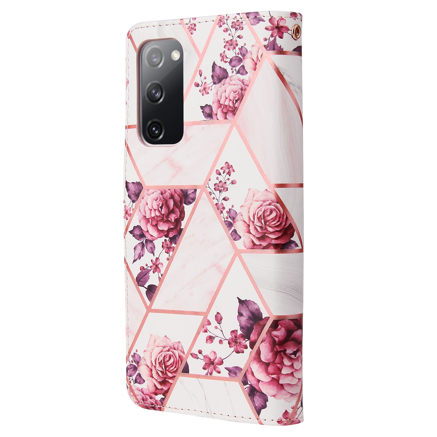 For Samsung Galaxy S20 FE 4G/5G/S20 Lite/S20 FE 2022 Lacquered Marble Pattern Leather Protection Case - Light Pink