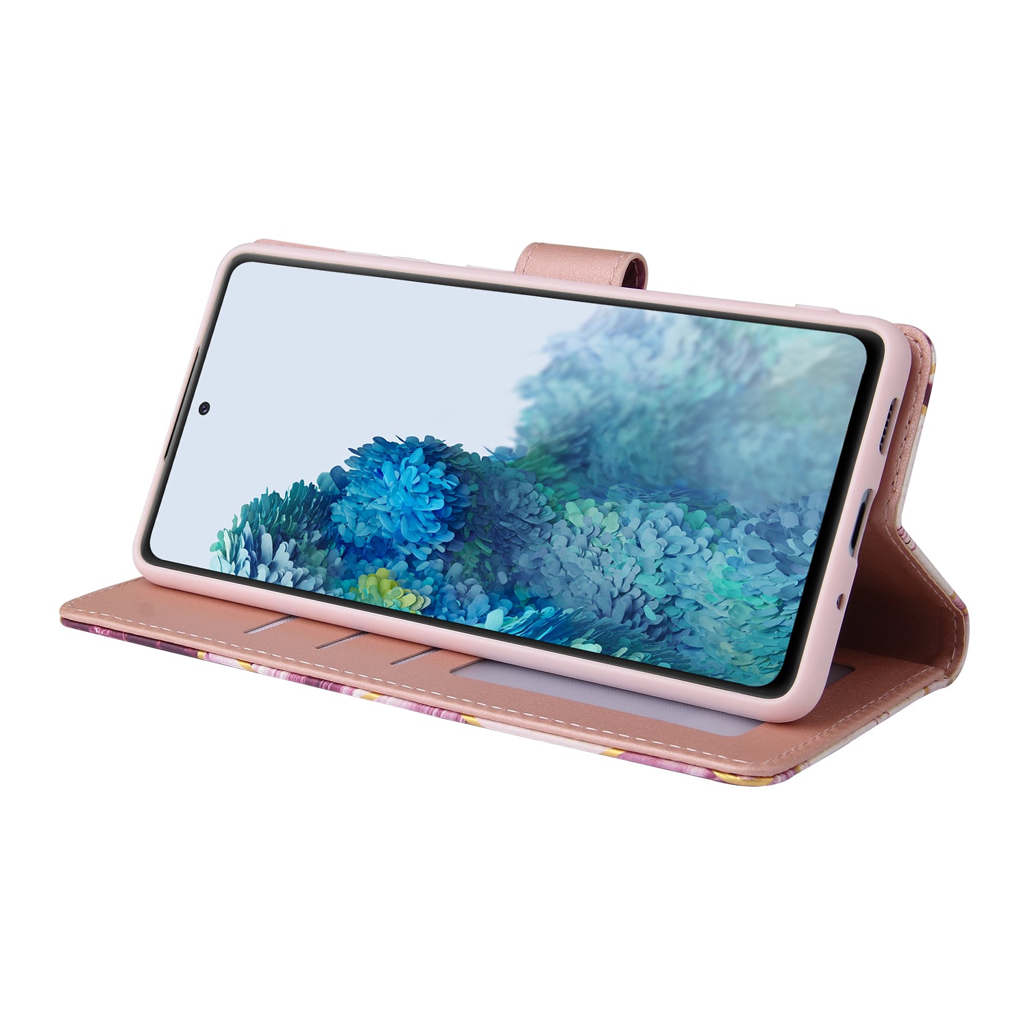 For Samsung Galaxy S20 FE 4G/5G/S20 Lite/S20 FE 2022 Lacquered Marble Pattern Leather Protection Case - Pink