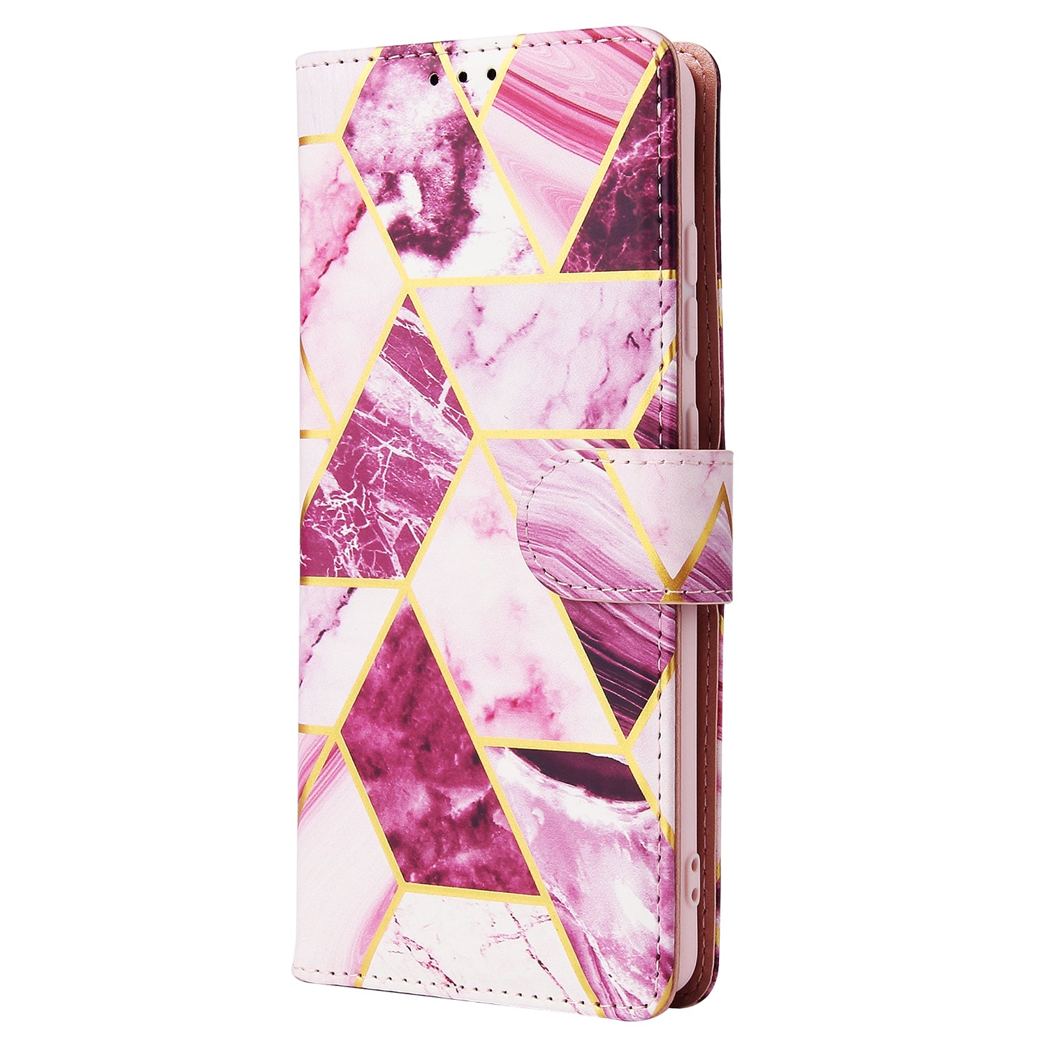 For Samsung Galaxy S20 FE 4G/5G/S20 Lite/S20 FE 2022 Lacquered Marble Pattern Leather Protection Case - Pink