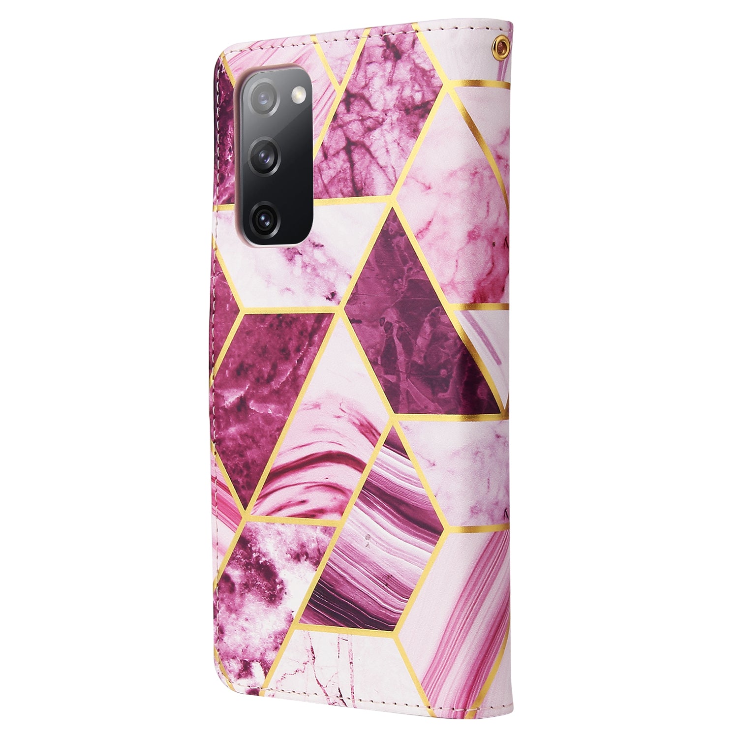 For Samsung Galaxy S20 FE 4G/5G/S20 Lite/S20 FE 2022 Lacquered Marble Pattern Leather Protection Case - Pink