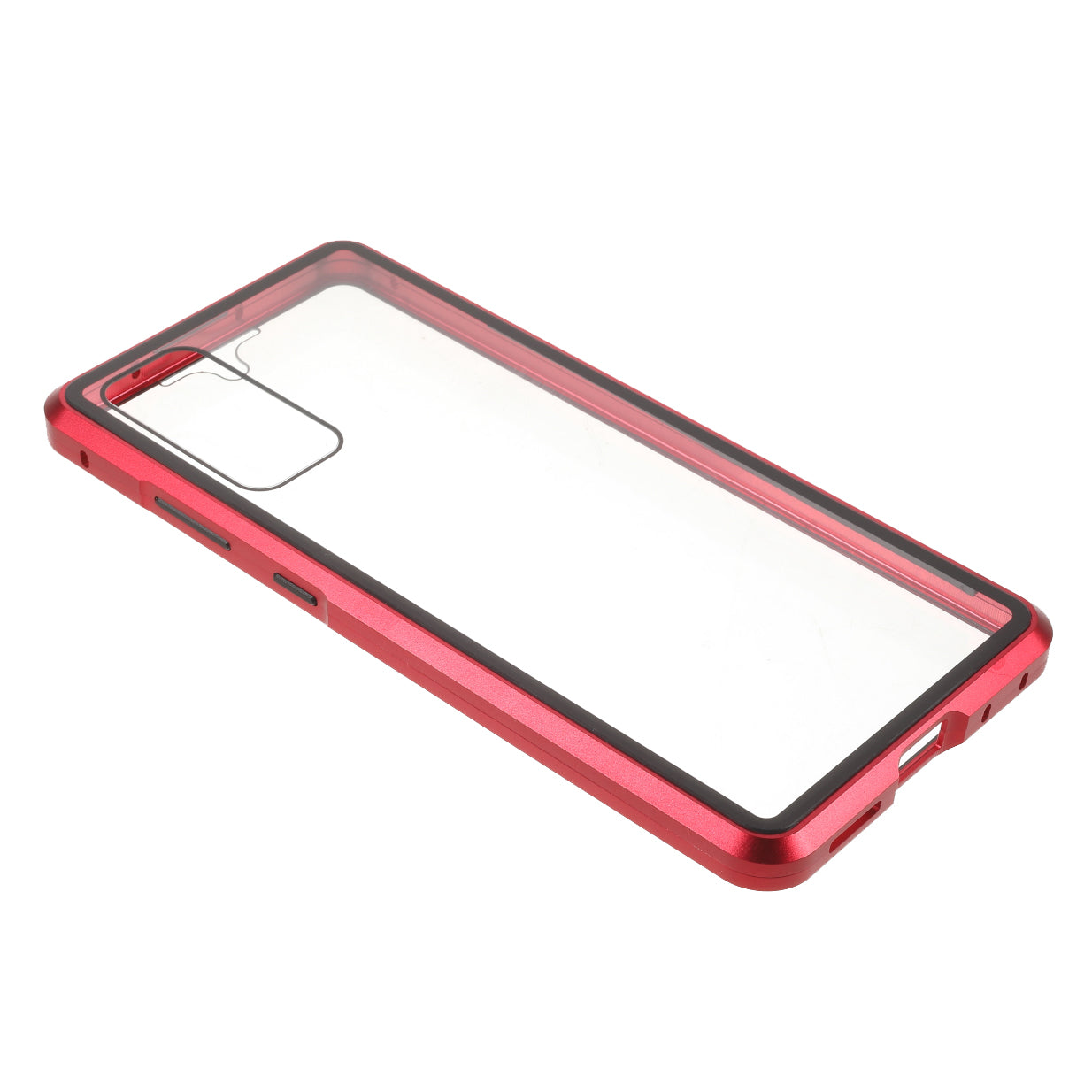 For Samsung Galaxy S20 FE 4G / 5G / S20 Lite / S20 FE 2022 Double-sided Tempered Glass + Magnetic Metal Frame Phone Case - Red