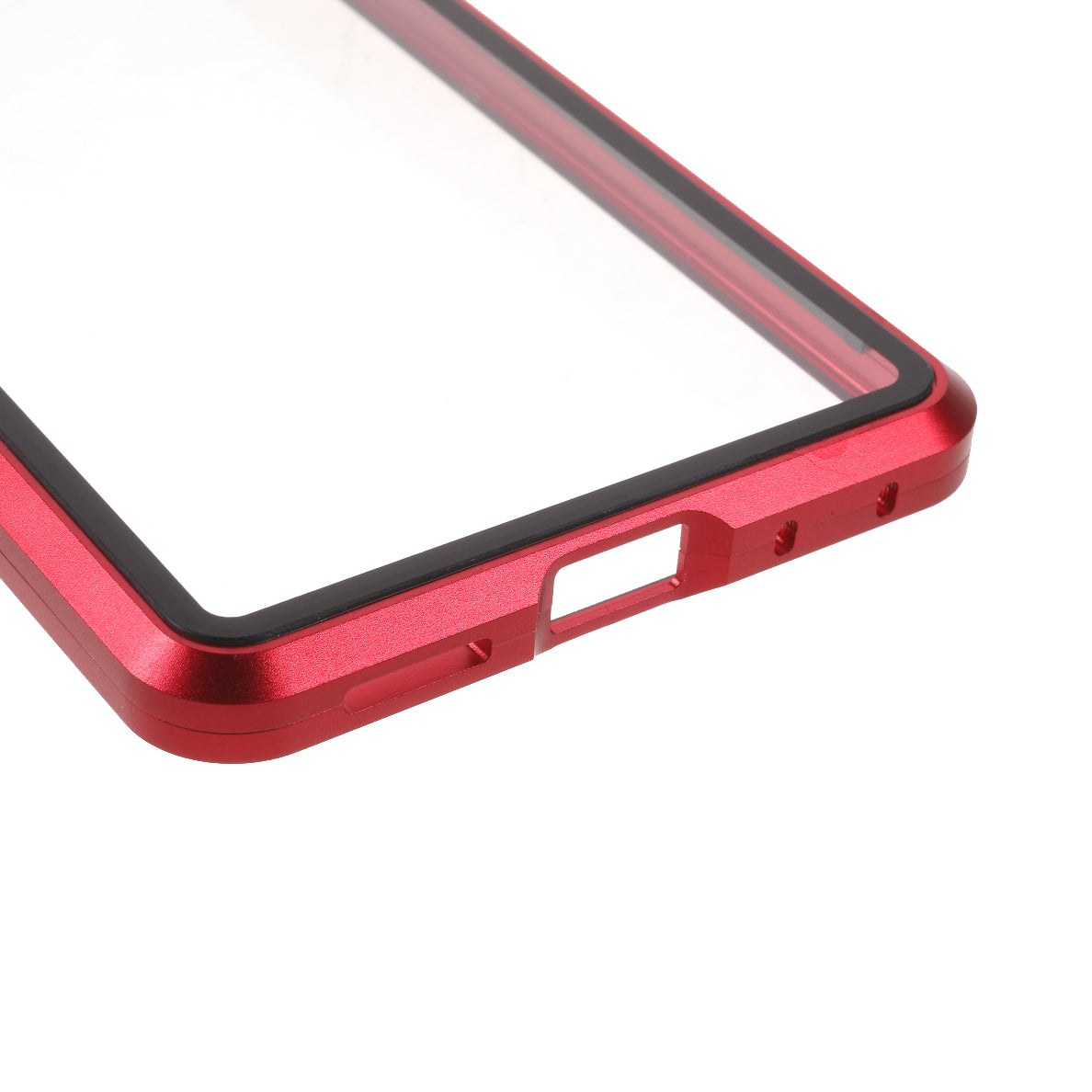 For Samsung Galaxy S20 FE 4G / 5G / S20 Lite / S20 FE 2022 Double-sided Tempered Glass + Magnetic Metal Frame Phone Case - Red