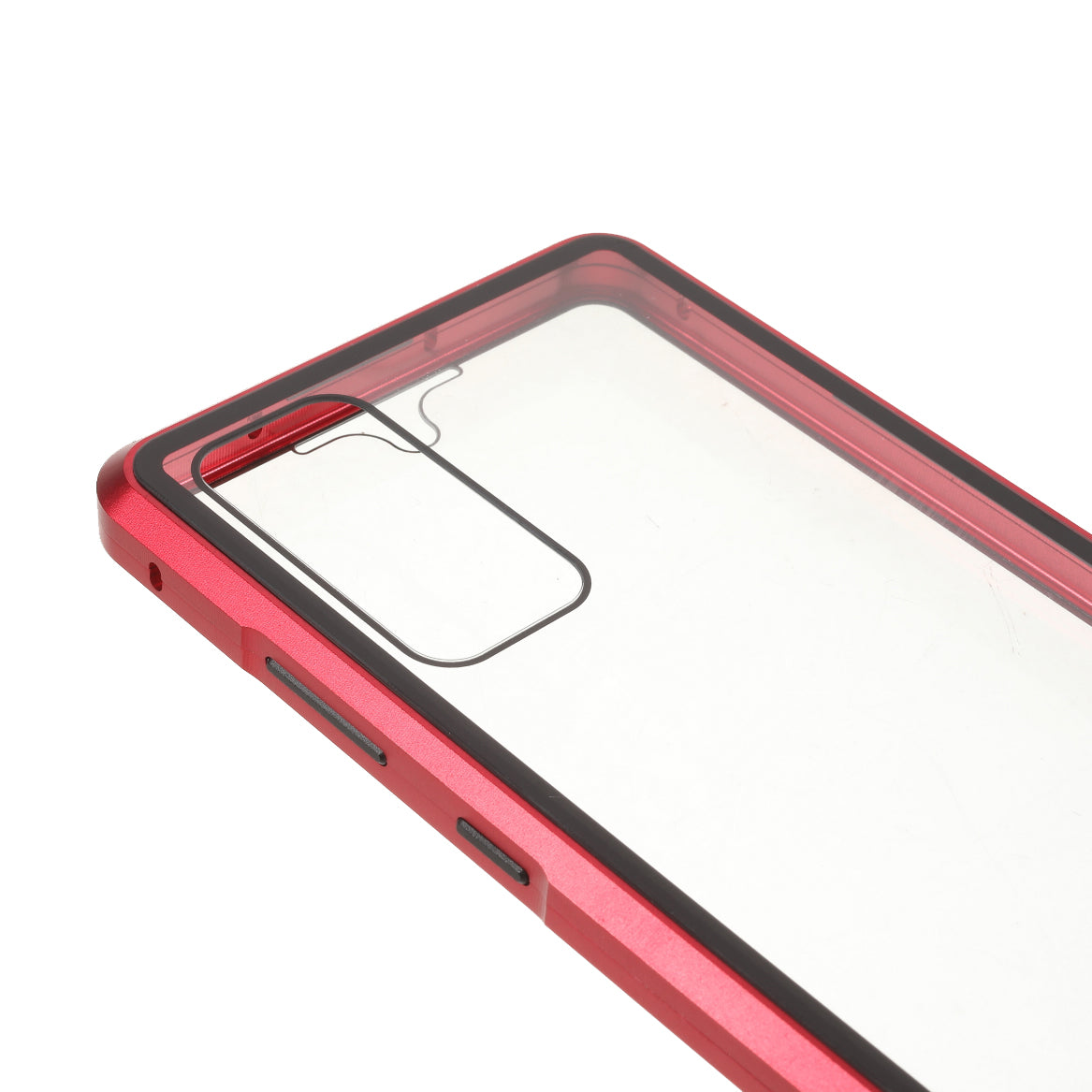 For Samsung Galaxy S20 FE 4G / 5G / S20 Lite / S20 FE 2022 Double-sided Tempered Glass + Magnetic Metal Frame Phone Case - Red