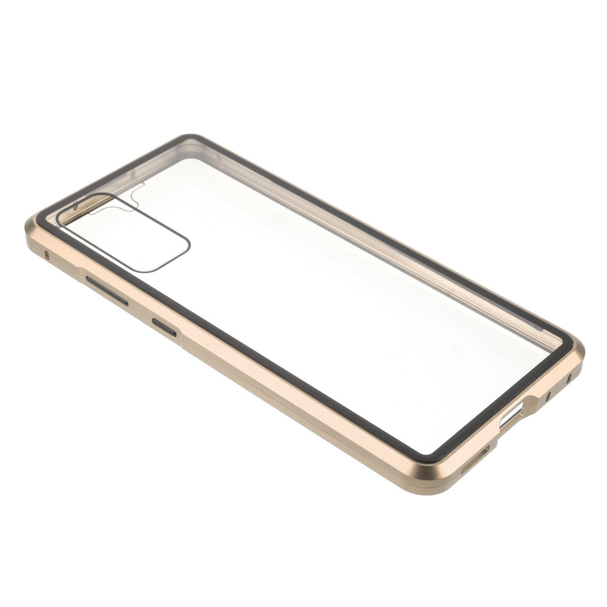 For Samsung Galaxy S20 FE 4G / 5G / S20 Lite / S20 FE 2022 Double-sided Tempered Glass + Magnetic Metal Frame Phone Case - Gold