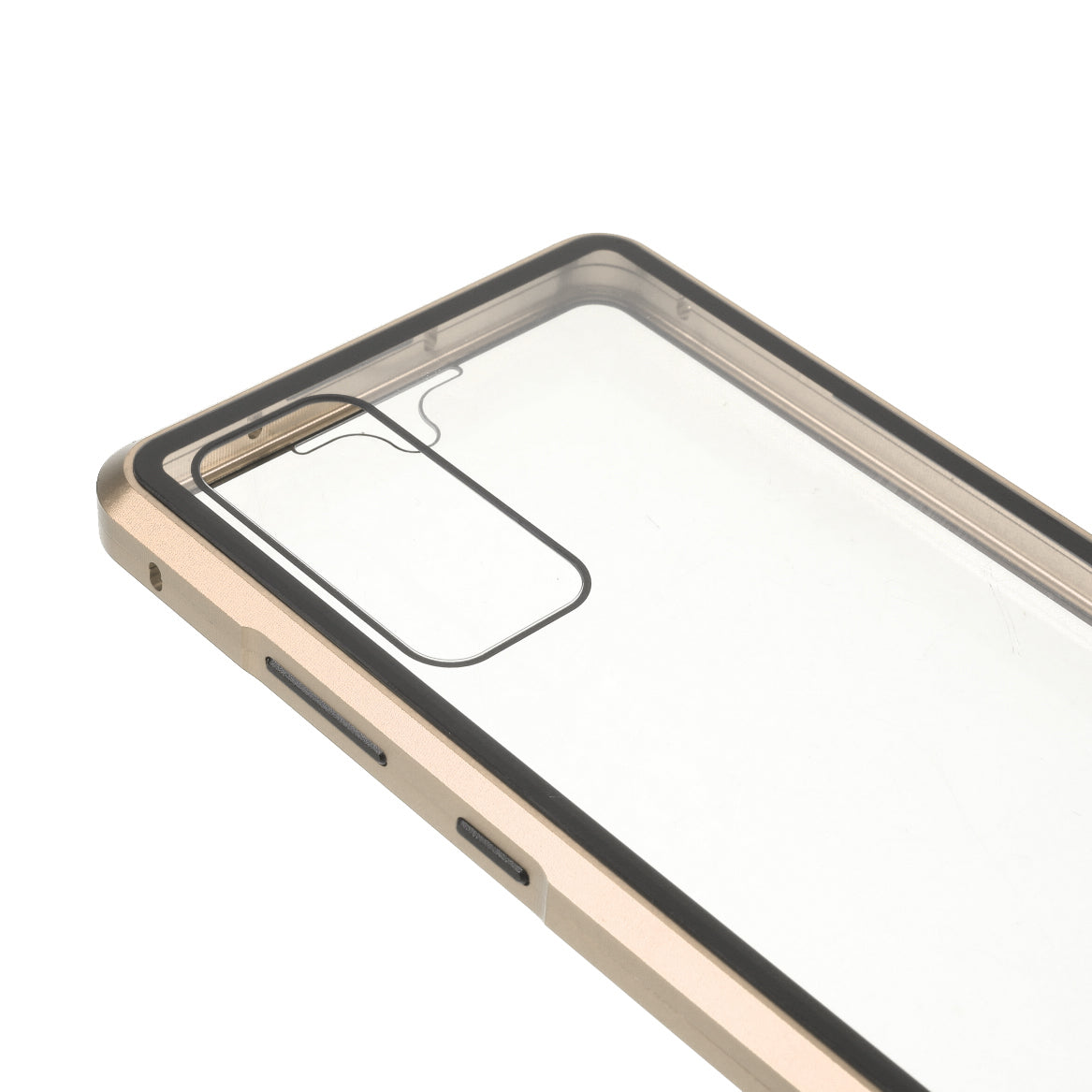 For Samsung Galaxy S20 FE 4G / 5G / S20 Lite / S20 FE 2022 Double-sided Tempered Glass + Magnetic Metal Frame Phone Case - Gold