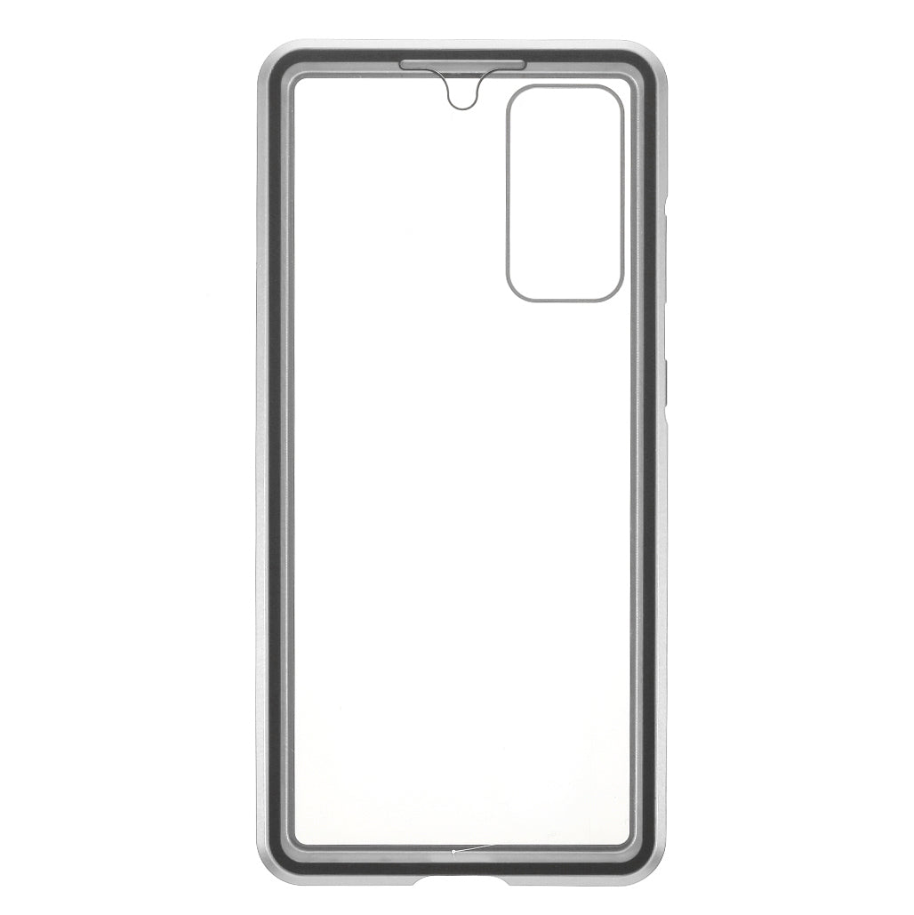 For Samsung Galaxy S20 FE 4G / 5G / S20 Lite / S20 FE 2022 Double-sided Tempered Glass + Magnetic Metal Frame Phone Case - Silver