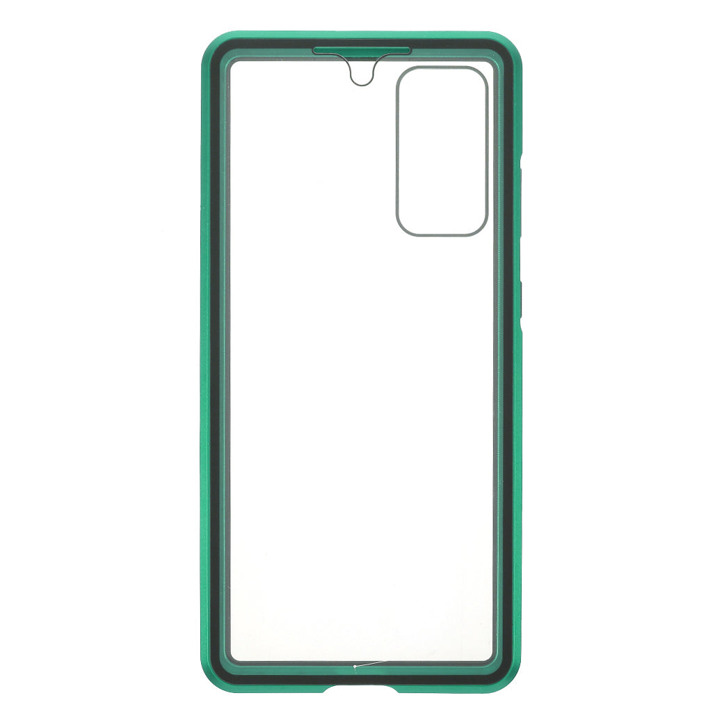 For Samsung Galaxy S20 FE 4G / 5G / S20 Lite / S20 FE 2022 Double-sided Tempered Glass + Magnetic Metal Frame Phone Case - Green