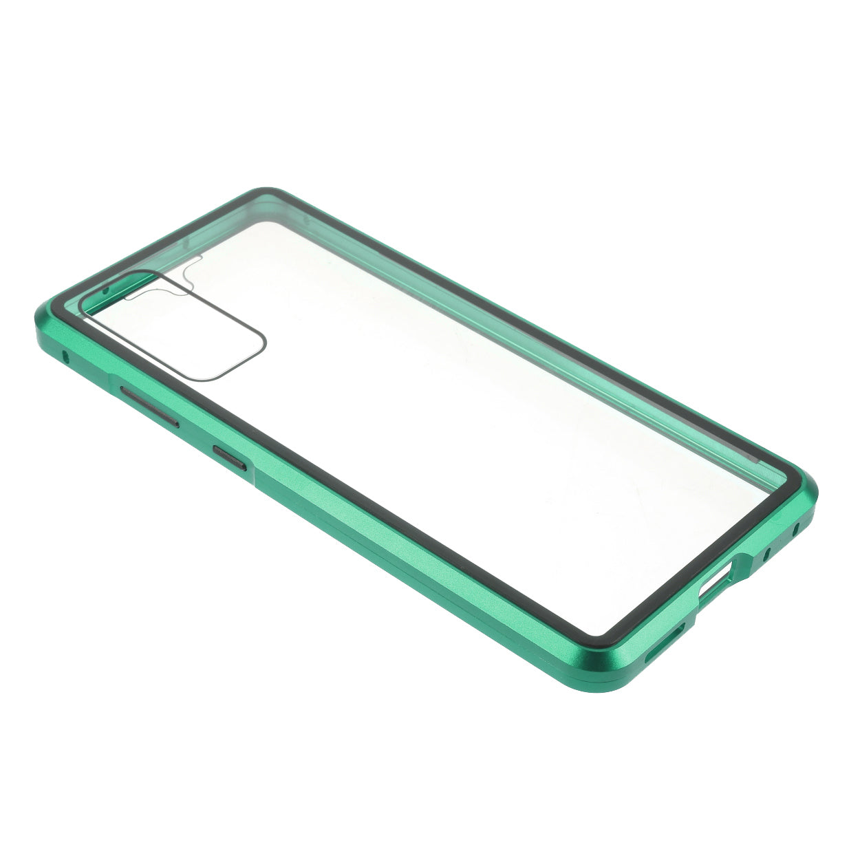 For Samsung Galaxy S20 FE 4G / 5G / S20 Lite / S20 FE 2022 Double-sided Tempered Glass + Magnetic Metal Frame Phone Case - Green