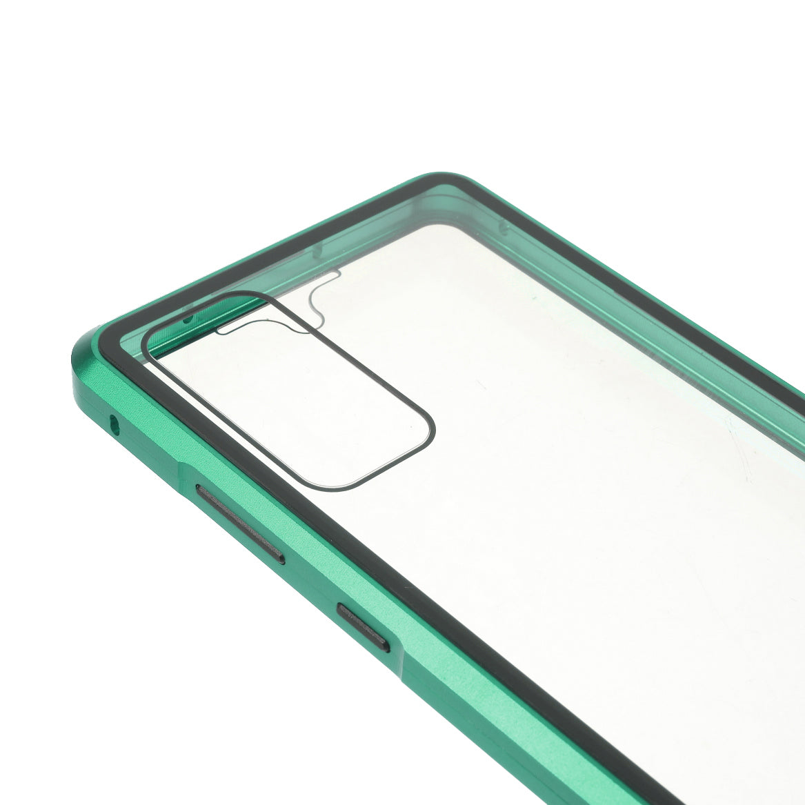 For Samsung Galaxy S20 FE 4G / 5G / S20 Lite / S20 FE 2022 Double-sided Tempered Glass + Magnetic Metal Frame Phone Case - Green