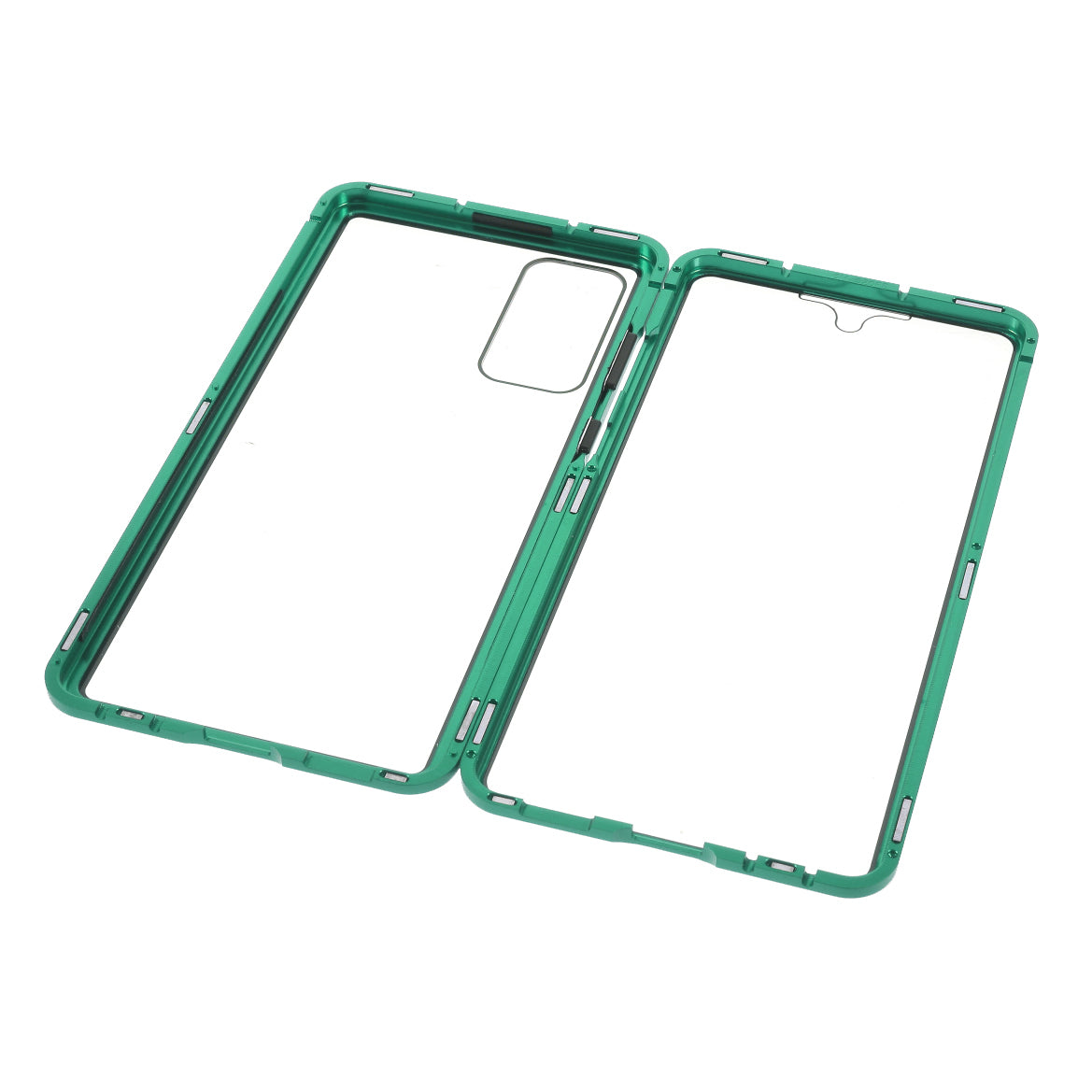 For Samsung Galaxy S20 FE 4G / 5G / S20 Lite / S20 FE 2022 Double-sided Tempered Glass + Magnetic Metal Frame Phone Case - Green