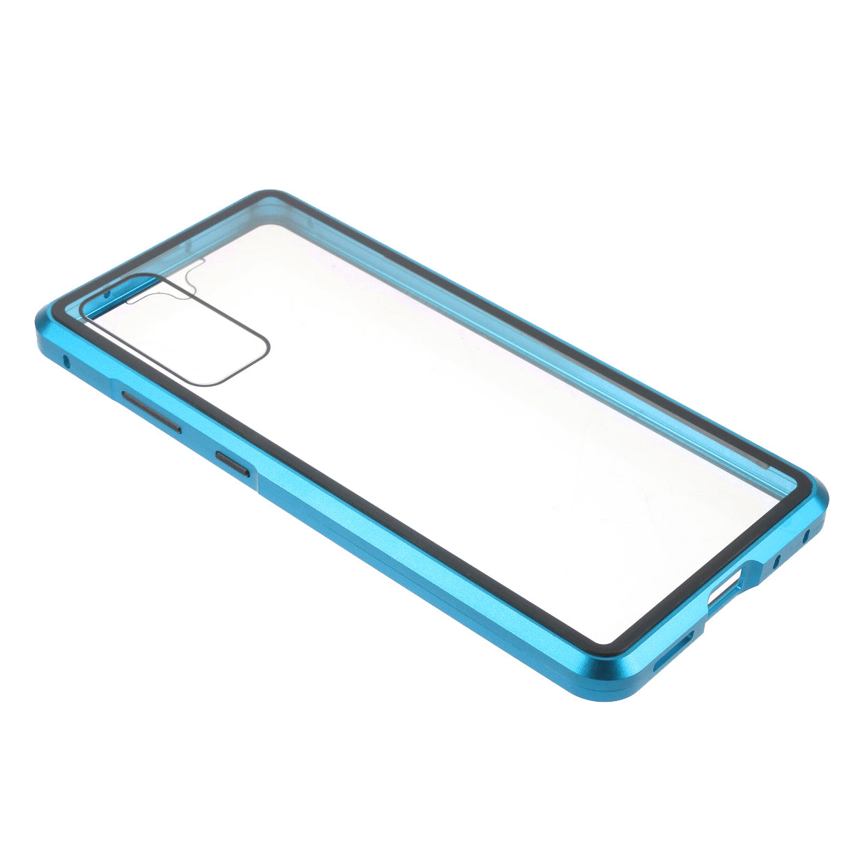 For Samsung Galaxy S20 FE 4G / 5G / S20 Lite / S20 FE 2022 Double-sided Tempered Glass + Magnetic Metal Frame Phone Case - Blue