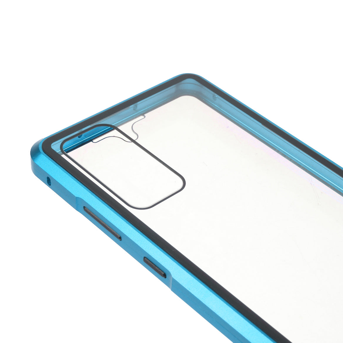 For Samsung Galaxy S20 FE 4G / 5G / S20 Lite / S20 FE 2022 Double-sided Tempered Glass + Magnetic Metal Frame Phone Case - Blue