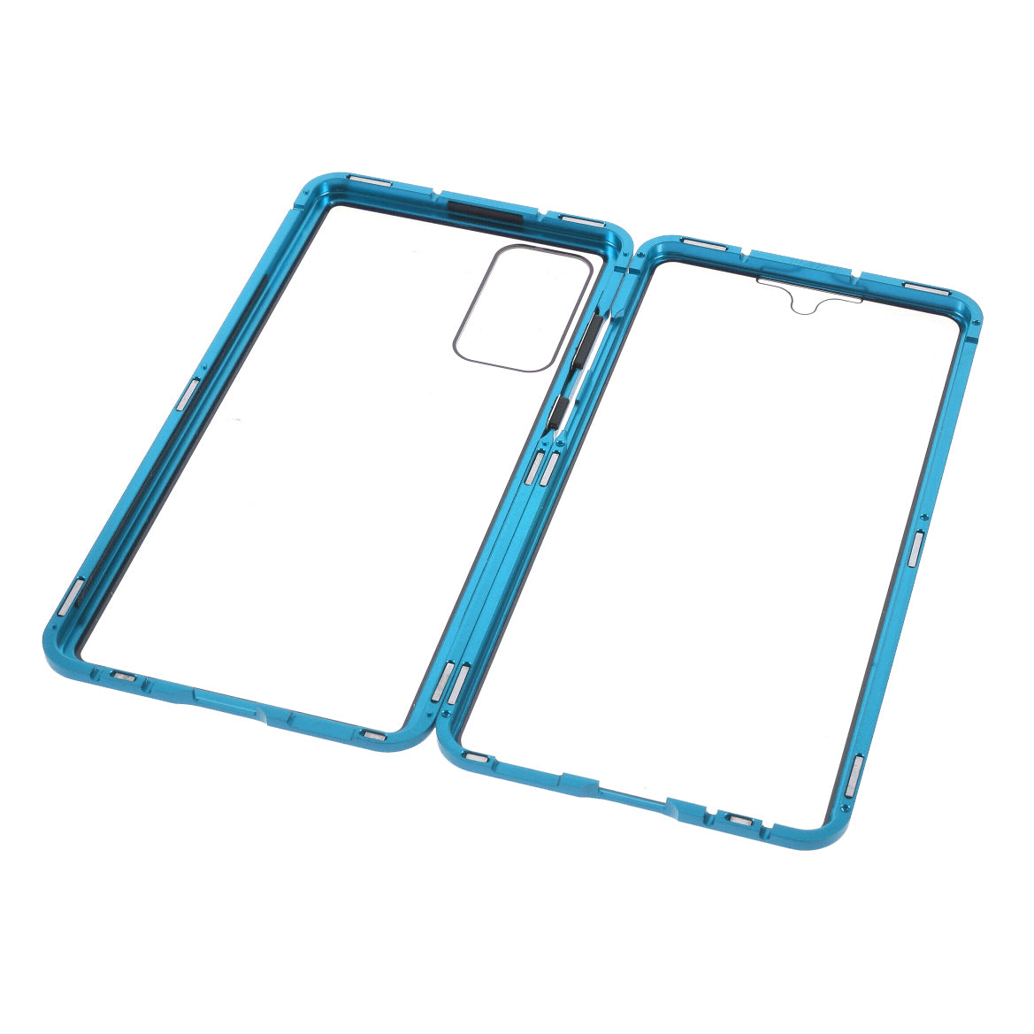 For Samsung Galaxy S20 FE 4G / 5G / S20 Lite / S20 FE 2022 Double-sided Tempered Glass + Magnetic Metal Frame Phone Case - Blue