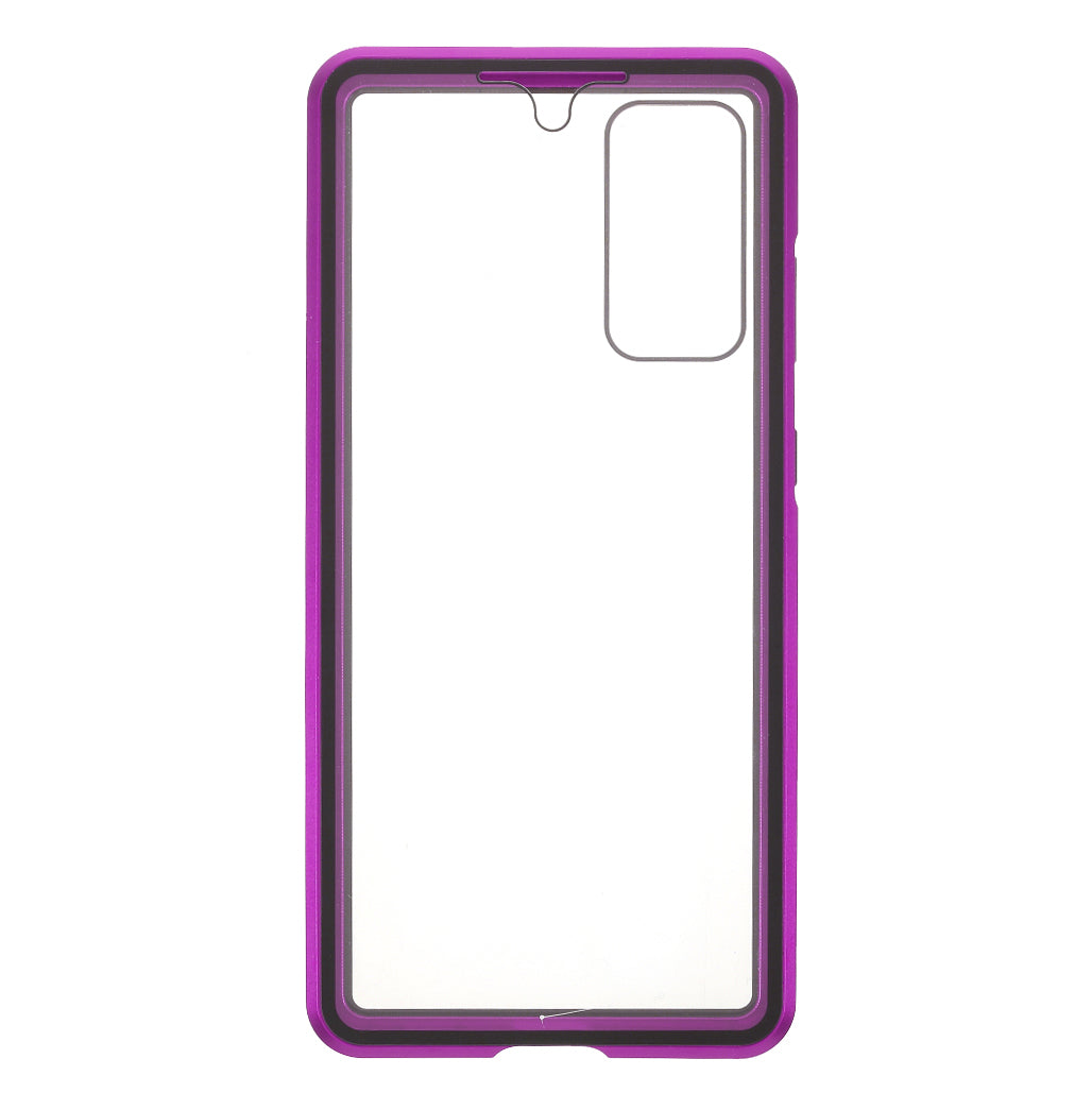 For Samsung Galaxy S20 FE 4G / 5G / S20 Lite / S20 FE 2022 Double-sided Tempered Glass + Magnetic Metal Frame Phone Case - Purple