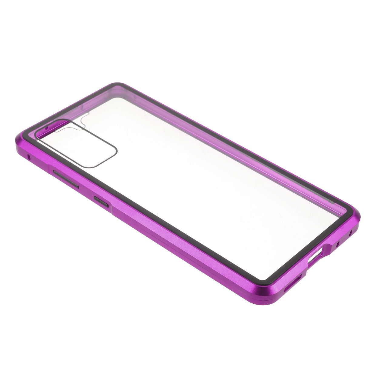 For Samsung Galaxy S20 FE 4G / 5G / S20 Lite / S20 FE 2022 Double-sided Tempered Glass + Magnetic Metal Frame Phone Case - Purple