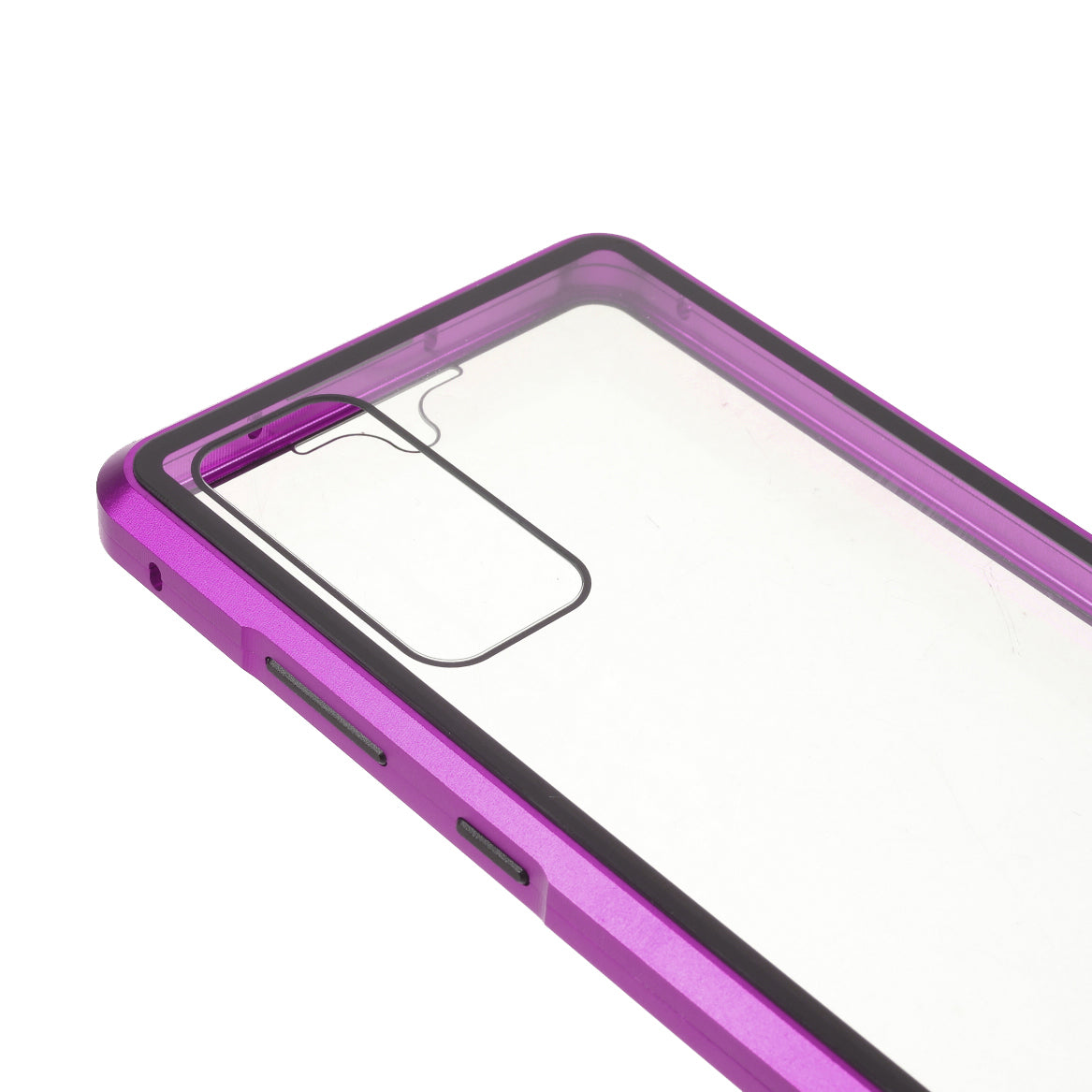 For Samsung Galaxy S20 FE 4G / 5G / S20 Lite / S20 FE 2022 Double-sided Tempered Glass + Magnetic Metal Frame Phone Case - Purple