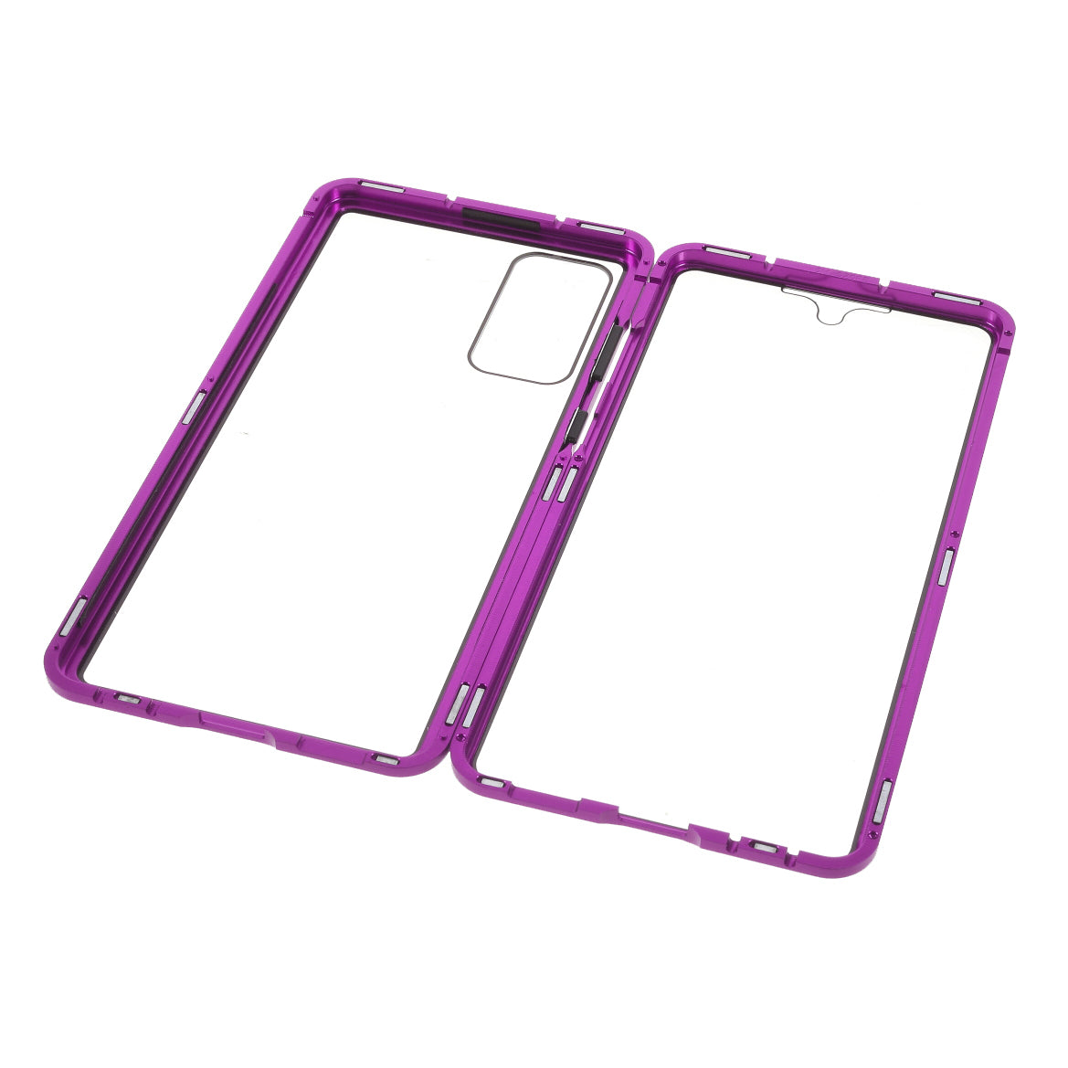 For Samsung Galaxy S20 FE 4G / 5G / S20 Lite / S20 FE 2022 Double-sided Tempered Glass + Magnetic Metal Frame Phone Case - Purple