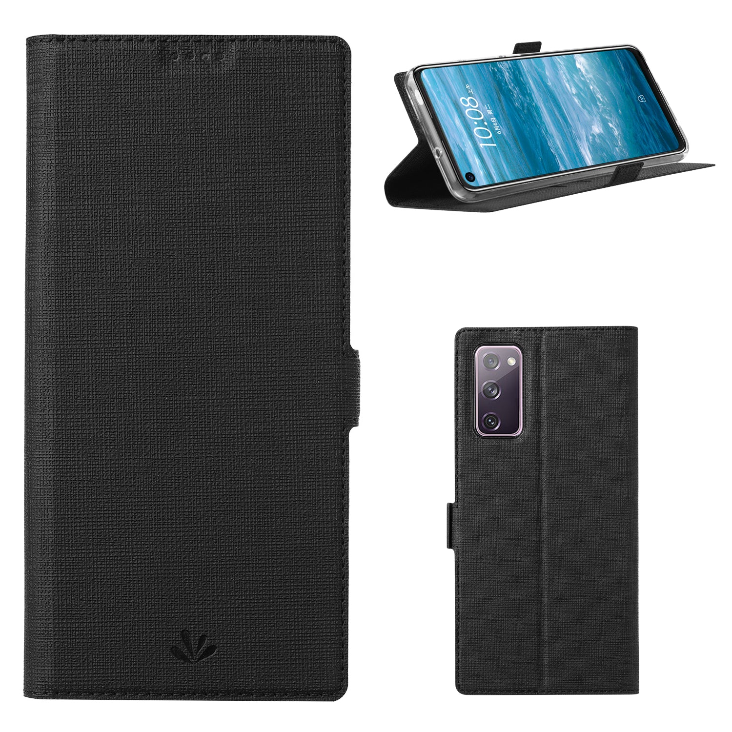 VILI K Series for Samsung Galaxy S20 FE 4G/5G/S20 Lite/S20 FE 2022 Wallet Stand Leather Cover - Black