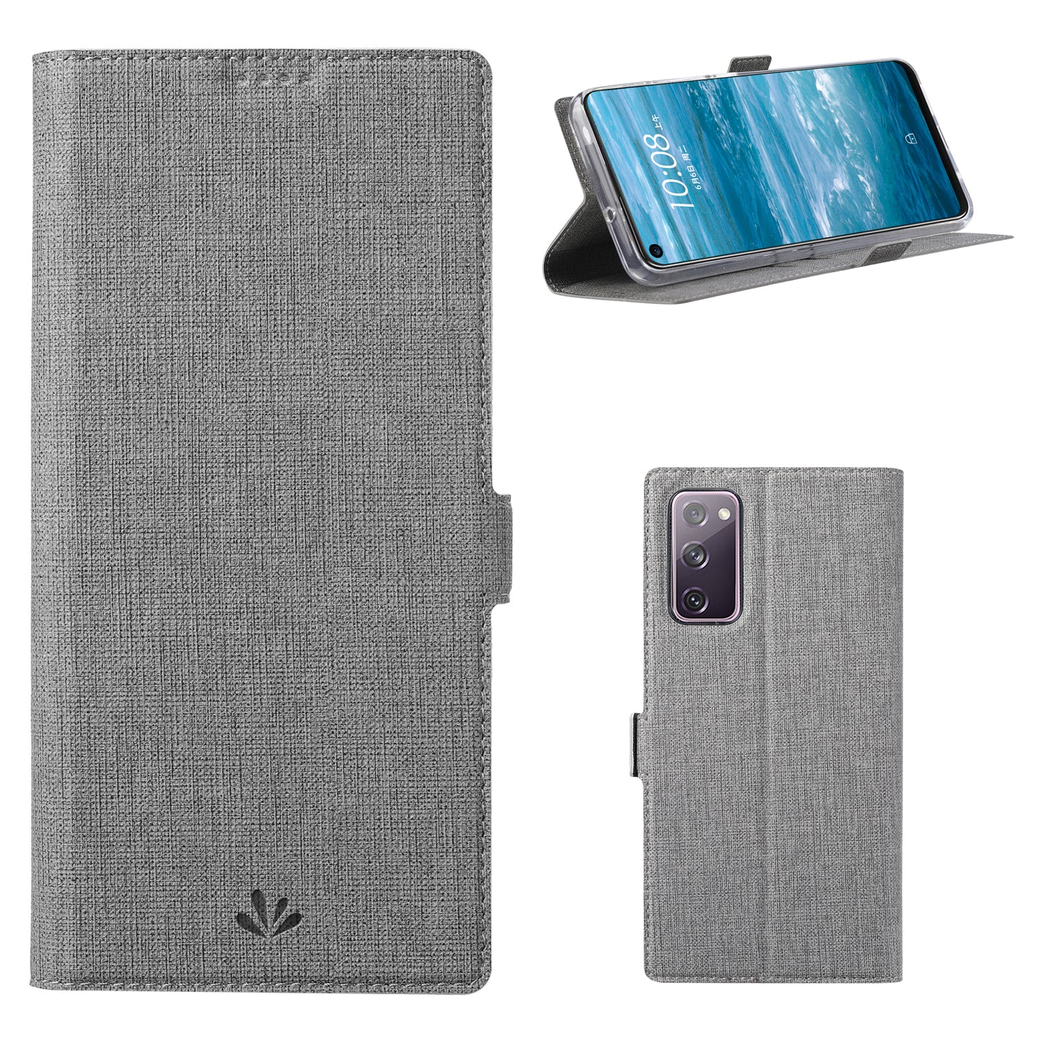 VILI K Series for Samsung Galaxy S20 FE 4G/5G/S20 Lite/S20 FE 2022 Wallet Stand Leather Cover - Grey