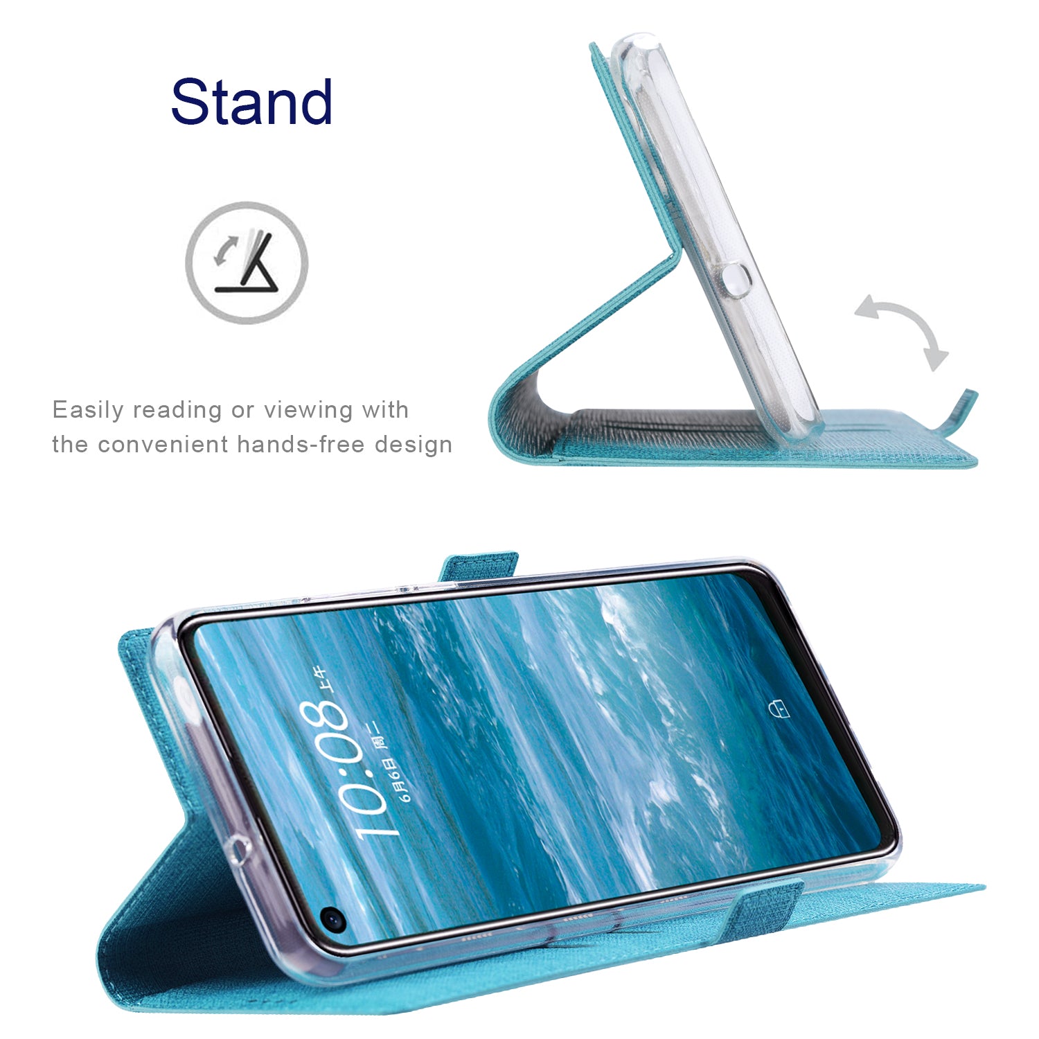 VILI K Series for Samsung Galaxy S20 FE 4G/5G/S20 Lite/S20 FE 2022 Wallet Stand Leather Cover - Blue