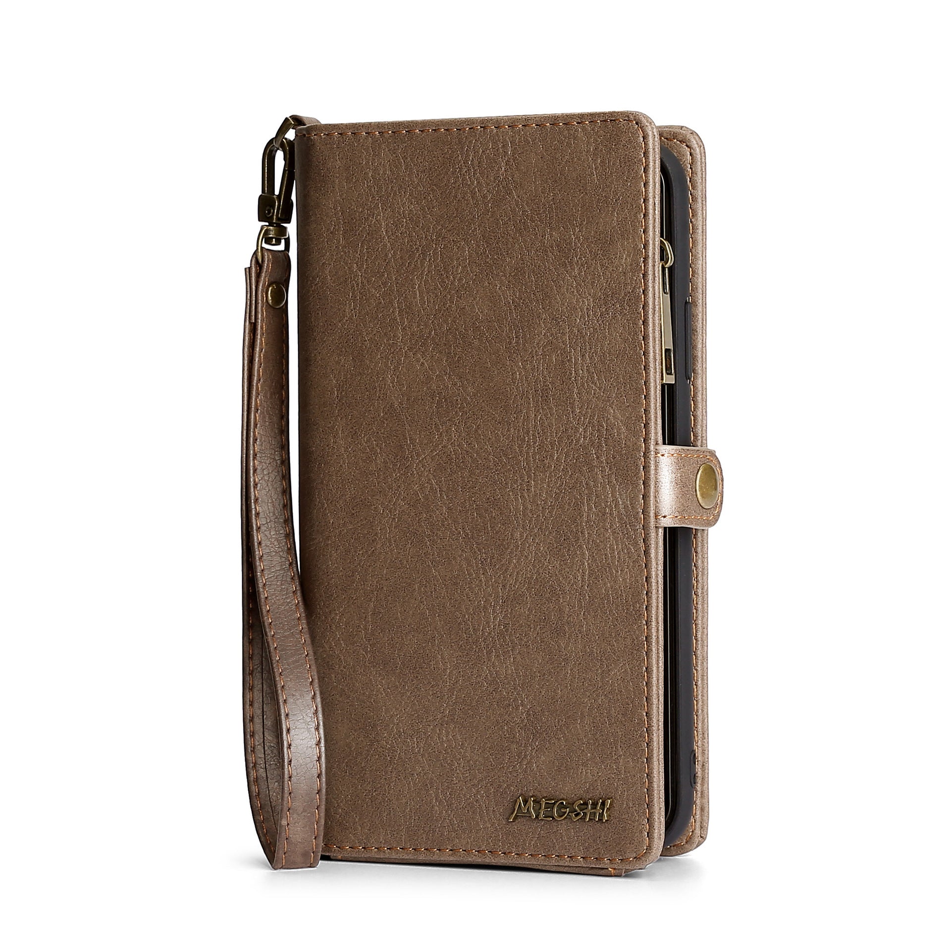 MEGSHI Detachable 2 in 1 Leather Wallet Design Case for Samsung Galaxy S20 FE/S20 Fan Edition/S20 FE 5G/S20 Fan Edition 5G/S20 Lite - Brown