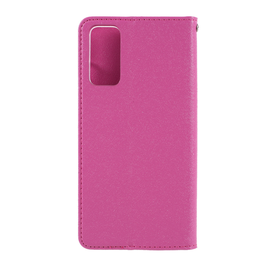 CMAI2 for Samsung Galaxy S20 FE 4G/5G/S20 Lite/S20 FE 2022 Auto-absorbed Folio PU Leather Cover with Card Slots - Rose