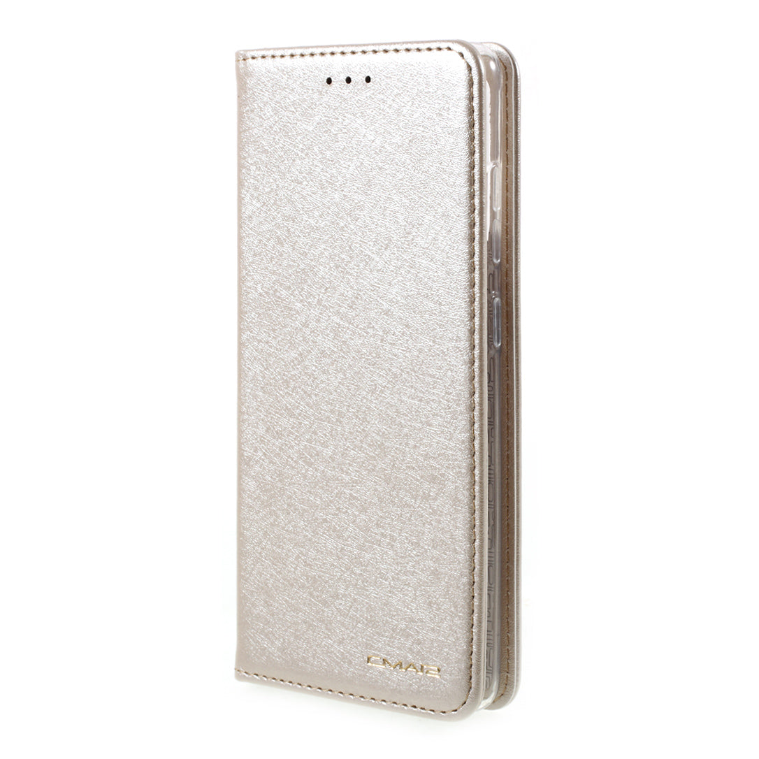 CMAI2 for Samsung Galaxy S20 FE 4G/5G/S20 Lite/S20 FE 2022 Auto-absorbed Folio PU Leather Cover with Card Slots - Gold