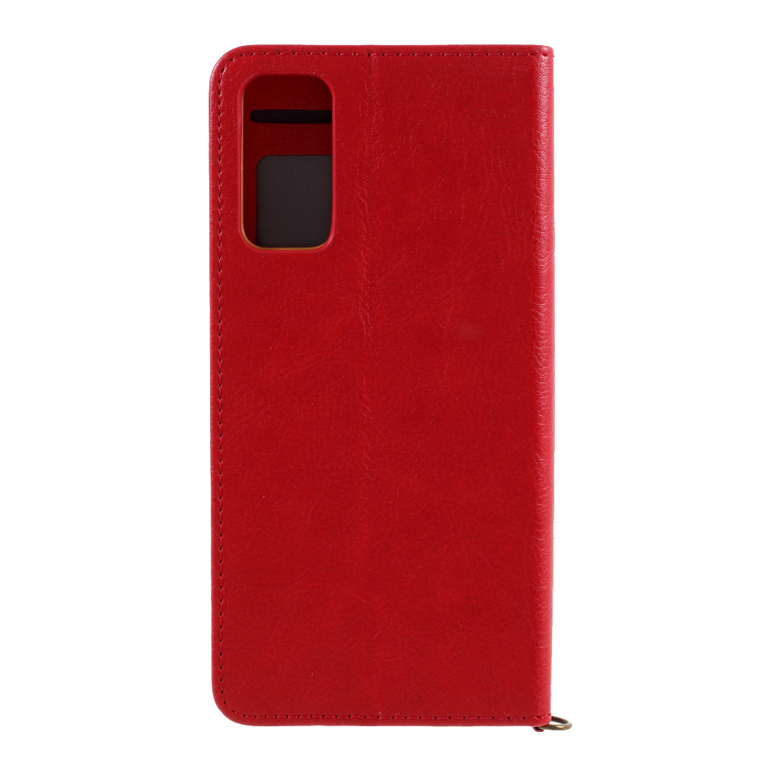 CMAI2 for Samsung Galaxy S20 FE 4G/5G/S20 Lite/S20 FE 2022 Auto-absorbed Folio PU Leather Cover with Card Slots - Red