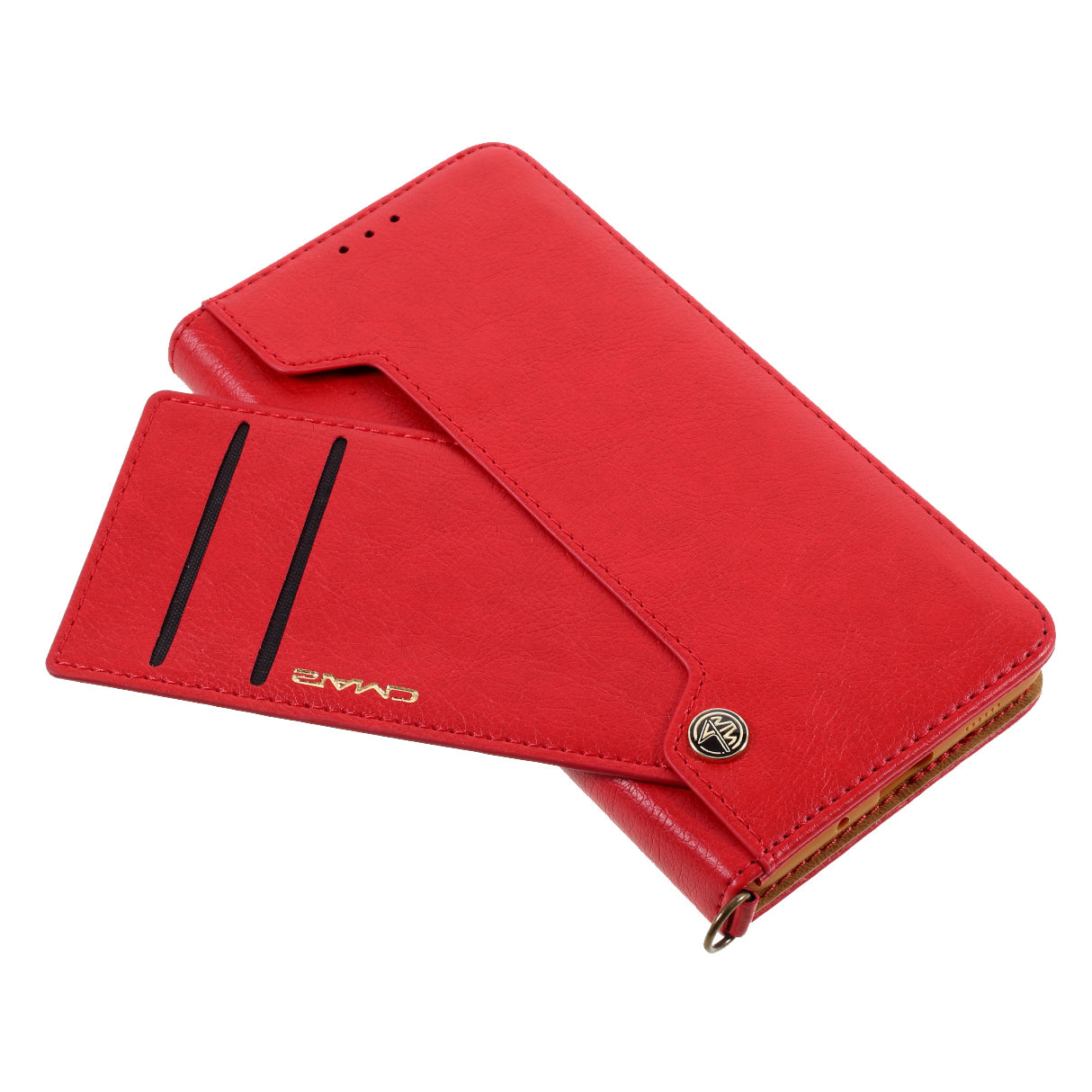 CMAI2 for Samsung Galaxy S20 FE 4G/5G/S20 Lite/S20 FE 2022 Auto-absorbed Folio PU Leather Cover with Card Slots - Red