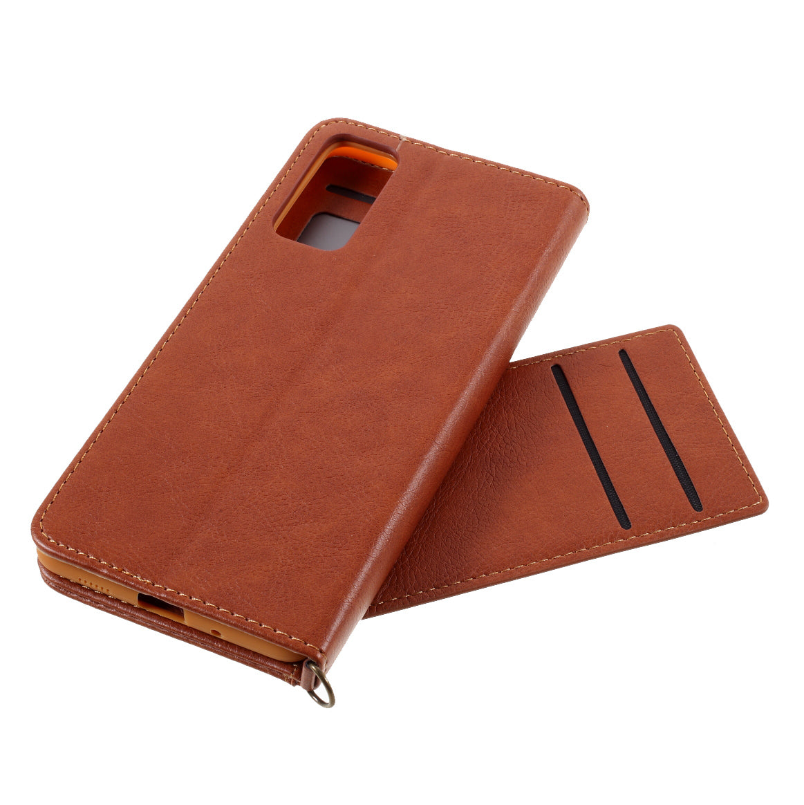 CMAI2 for Samsung Galaxy S20 FE 4G/5G/S20 Lite/S20 FE 2022 Auto-absorbed Folio PU Leather Cover with Card Slots - Brown