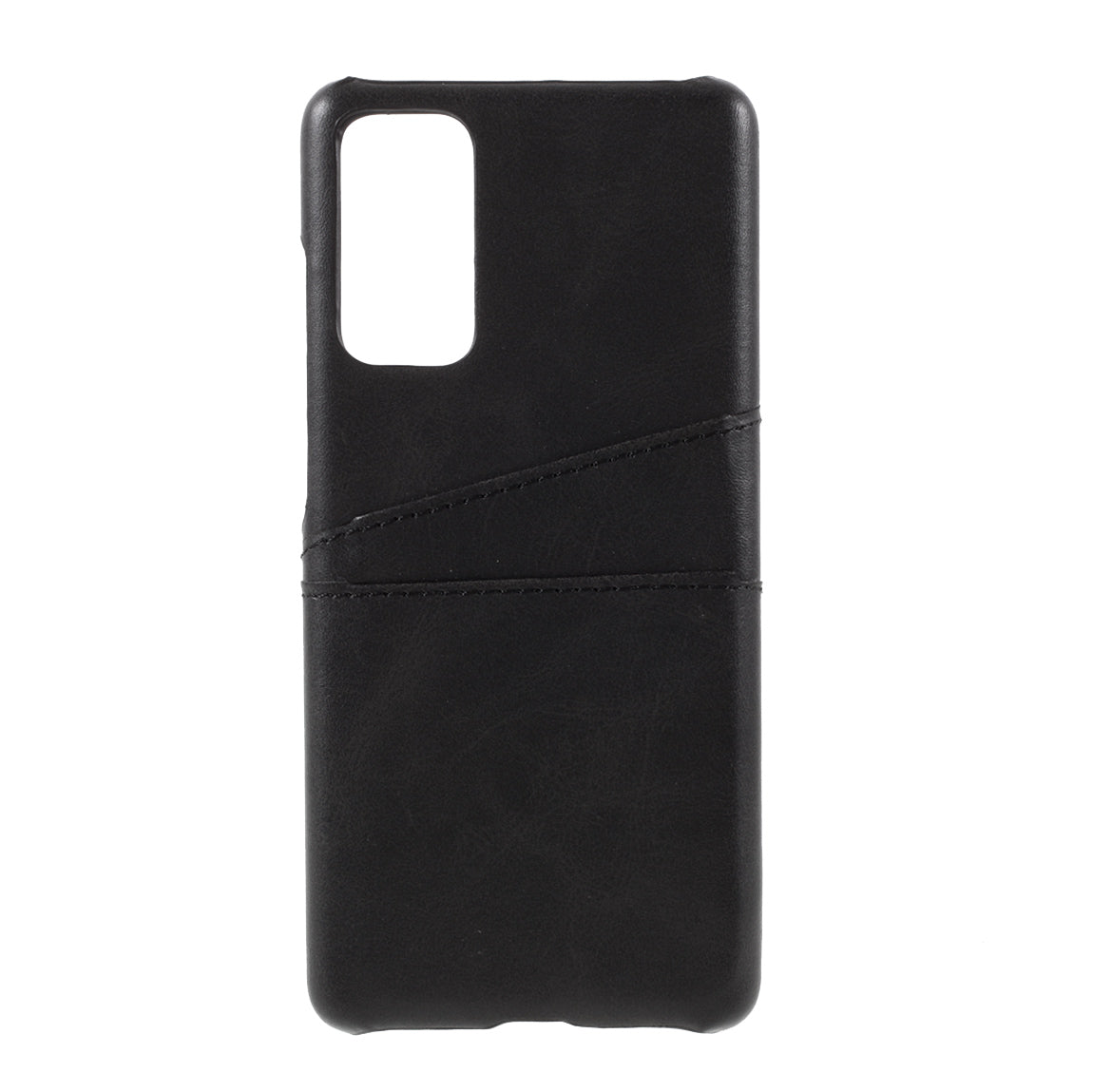 For Samsung Galaxy S20 FE 4G/5G/S20 Lite/S20 FE 2022 Double Card Slots PU Leather Coated PC Cover - Black