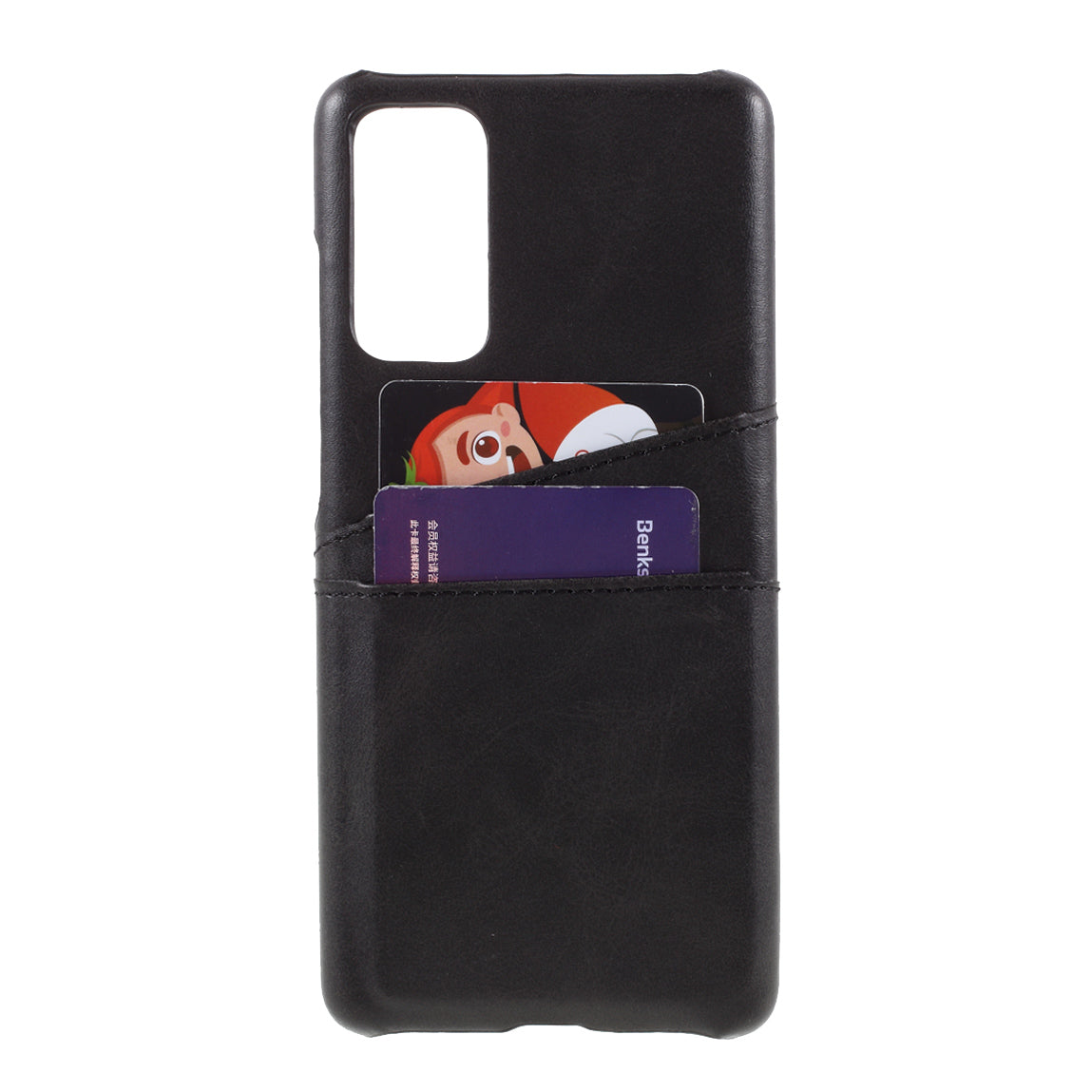 For Samsung Galaxy S20 FE 4G/5G/S20 Lite/S20 FE 2022 Double Card Slots PU Leather Coated PC Cover - Black