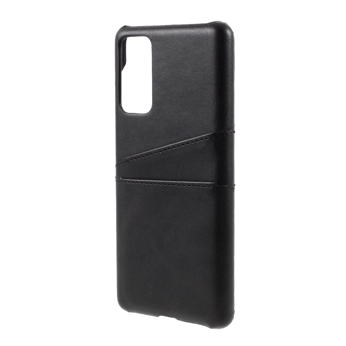 For Samsung Galaxy S20 FE 4G/5G/S20 Lite/S20 FE 2022 Double Card Slots PU Leather Coated PC Cover - Black