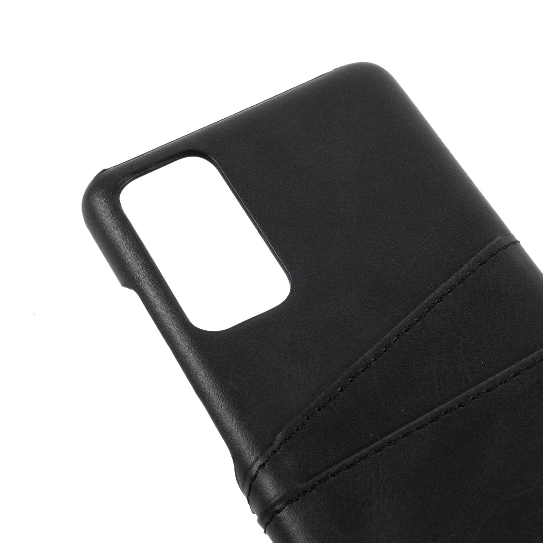 For Samsung Galaxy S20 FE 4G/5G/S20 Lite/S20 FE 2022 Double Card Slots PU Leather Coated PC Cover - Black