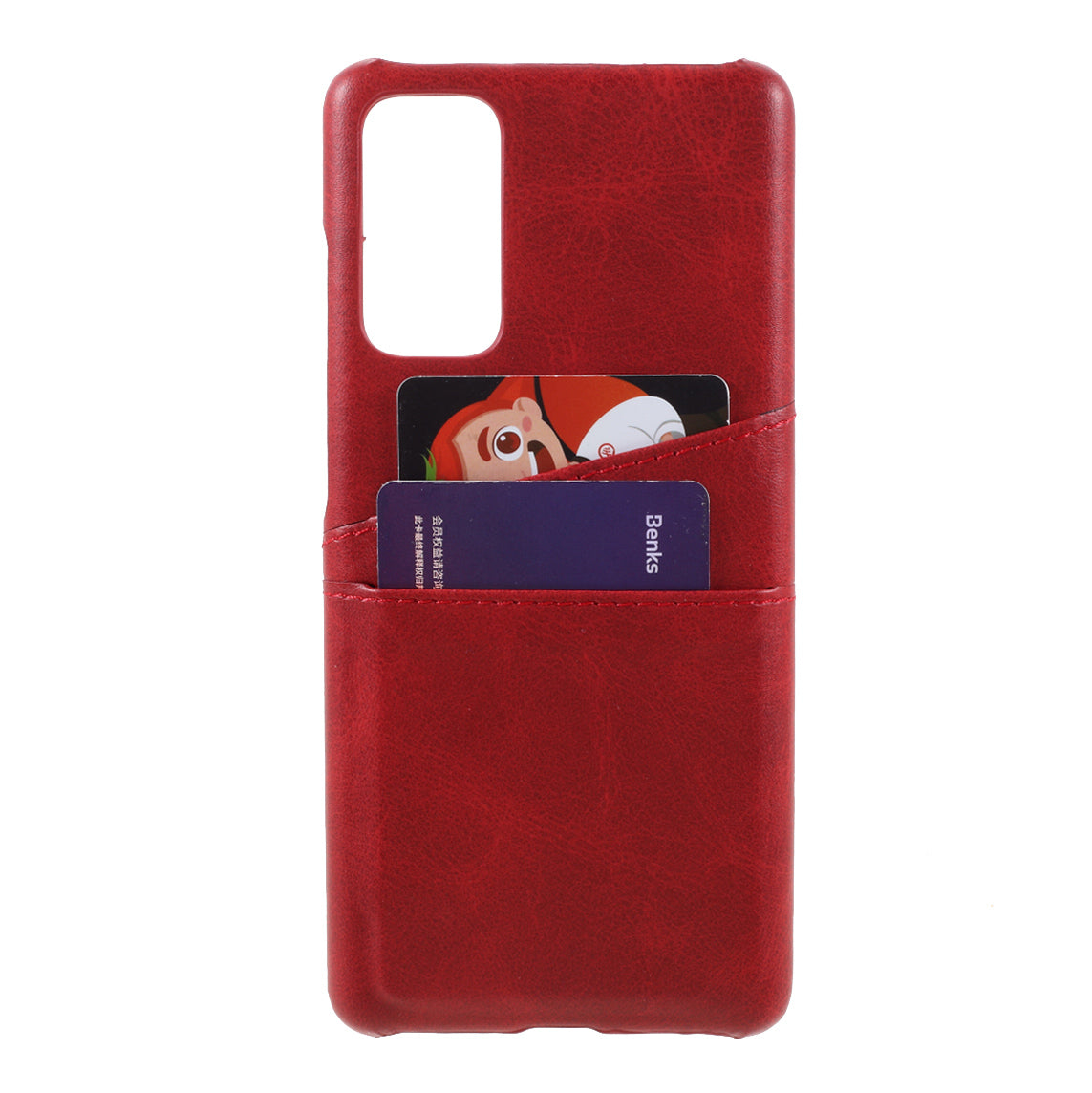 For Samsung Galaxy S20 FE 4G/5G/S20 Lite/S20 FE 2022 Double Card Slots PU Leather Coated PC Cover - Red