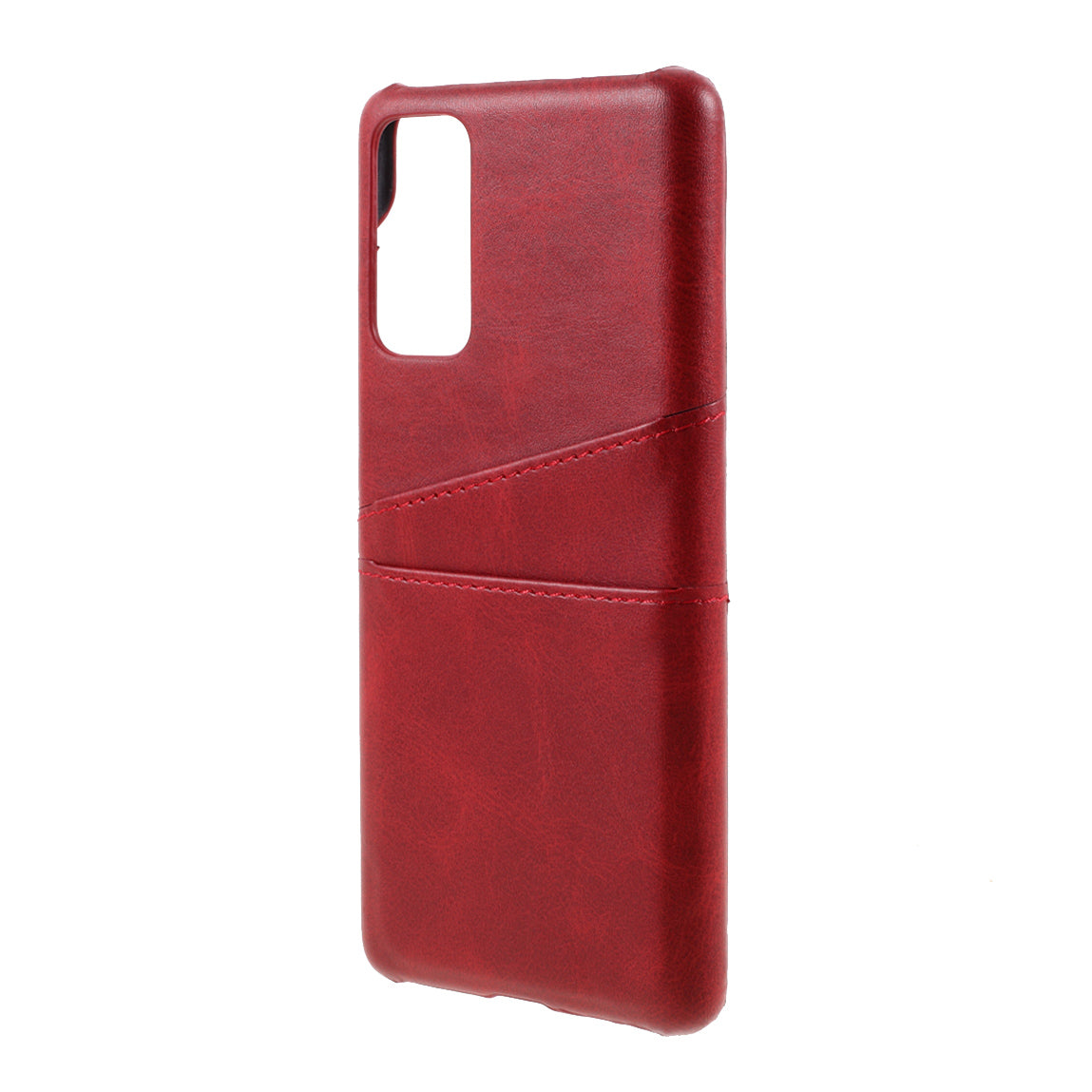 For Samsung Galaxy S20 FE 4G/5G/S20 Lite/S20 FE 2022 Double Card Slots PU Leather Coated PC Cover - Red