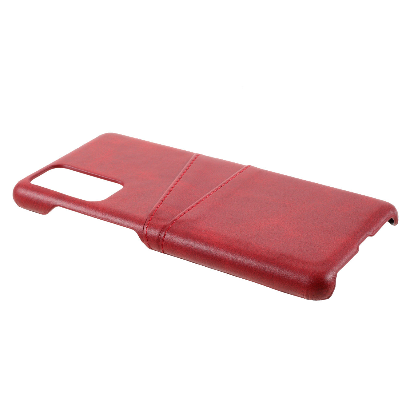 For Samsung Galaxy S20 FE 4G/5G/S20 Lite/S20 FE 2022 Double Card Slots PU Leather Coated PC Cover - Red