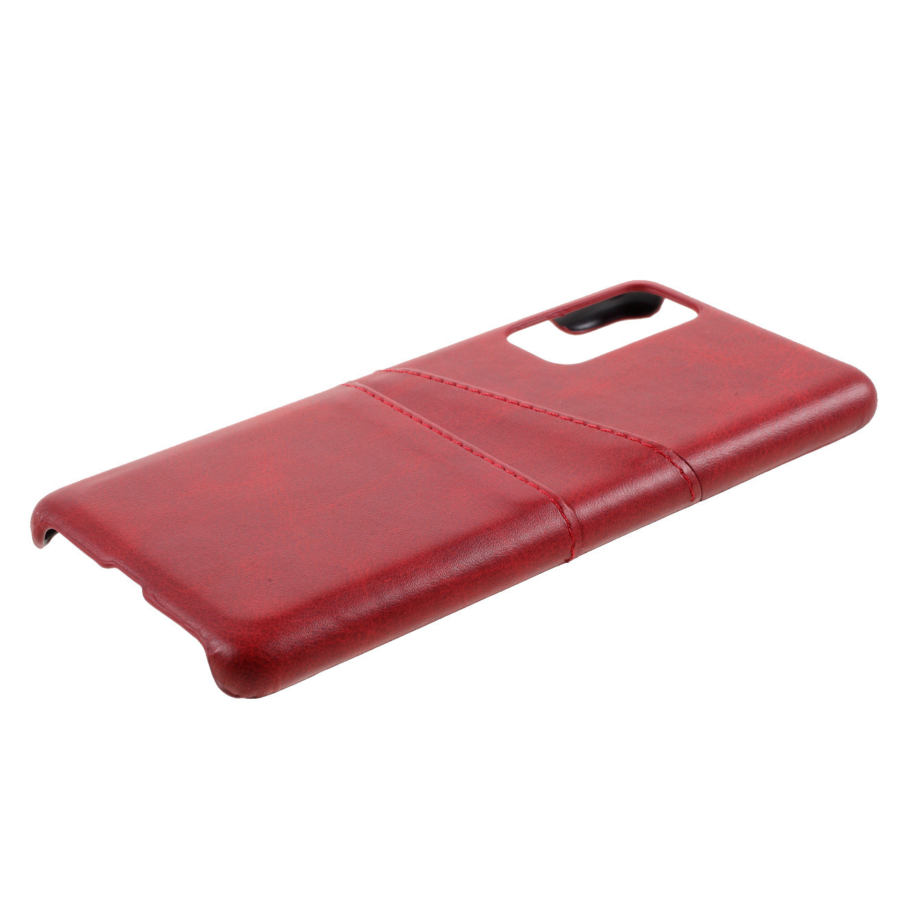 For Samsung Galaxy S20 FE 4G/5G/S20 Lite/S20 FE 2022 Double Card Slots PU Leather Coated PC Cover - Red