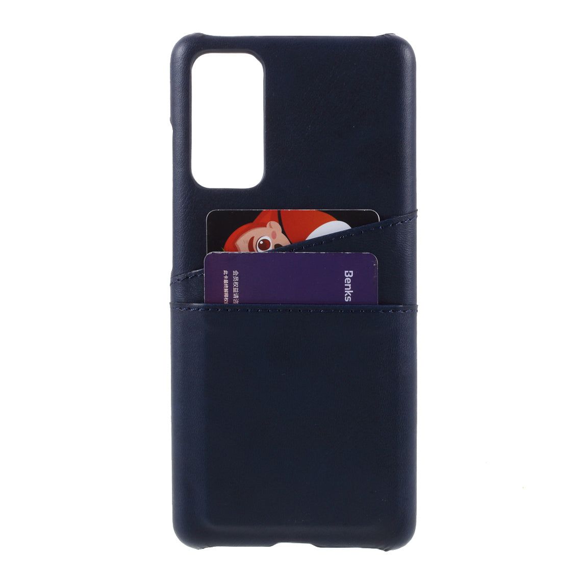 For Samsung Galaxy S20 FE 4G/5G/S20 Lite/S20 FE 2022 Double Card Slots PU Leather Coated PC Cover - Blue